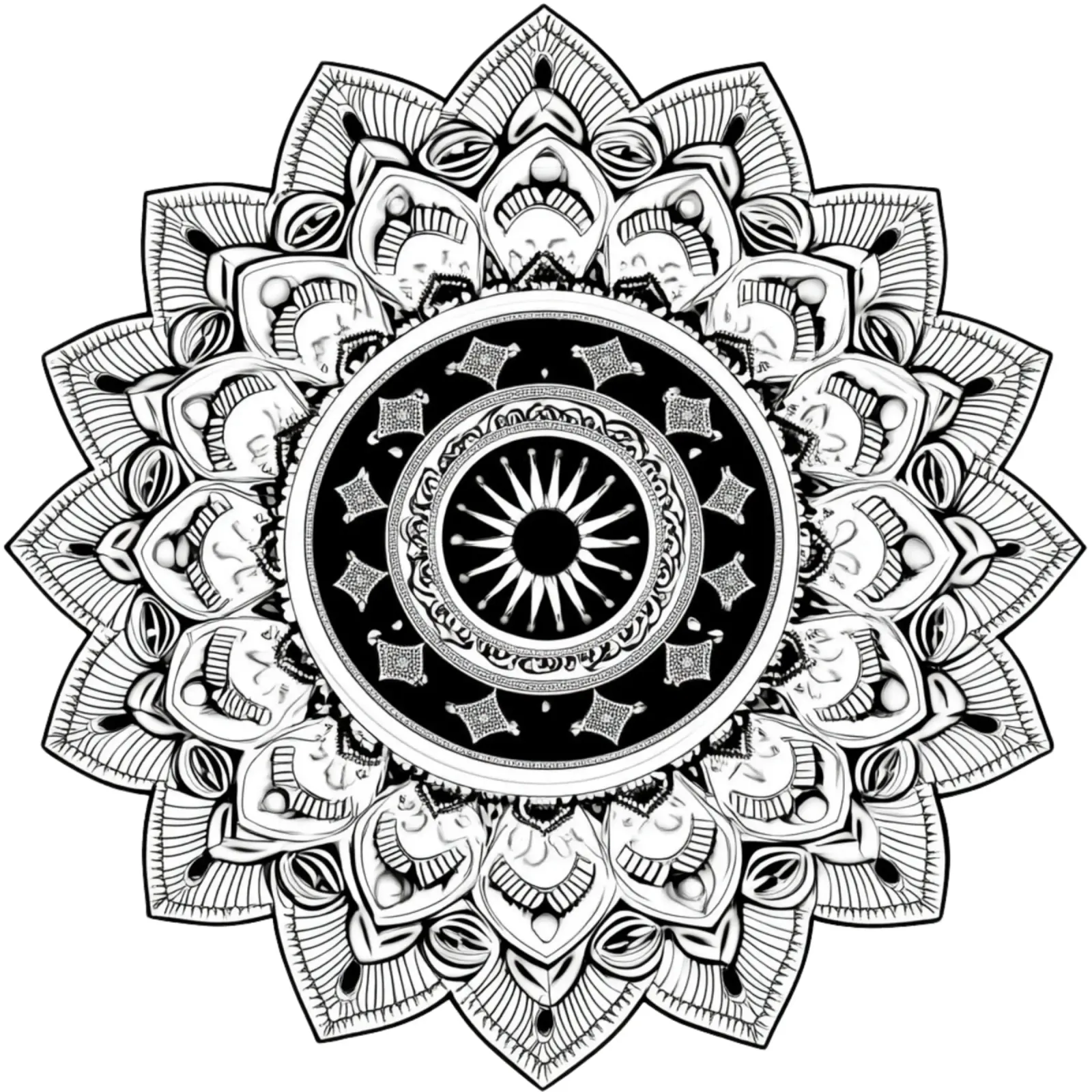 Mandala in bianco e nero pellicola backlit da Spiritual Touch