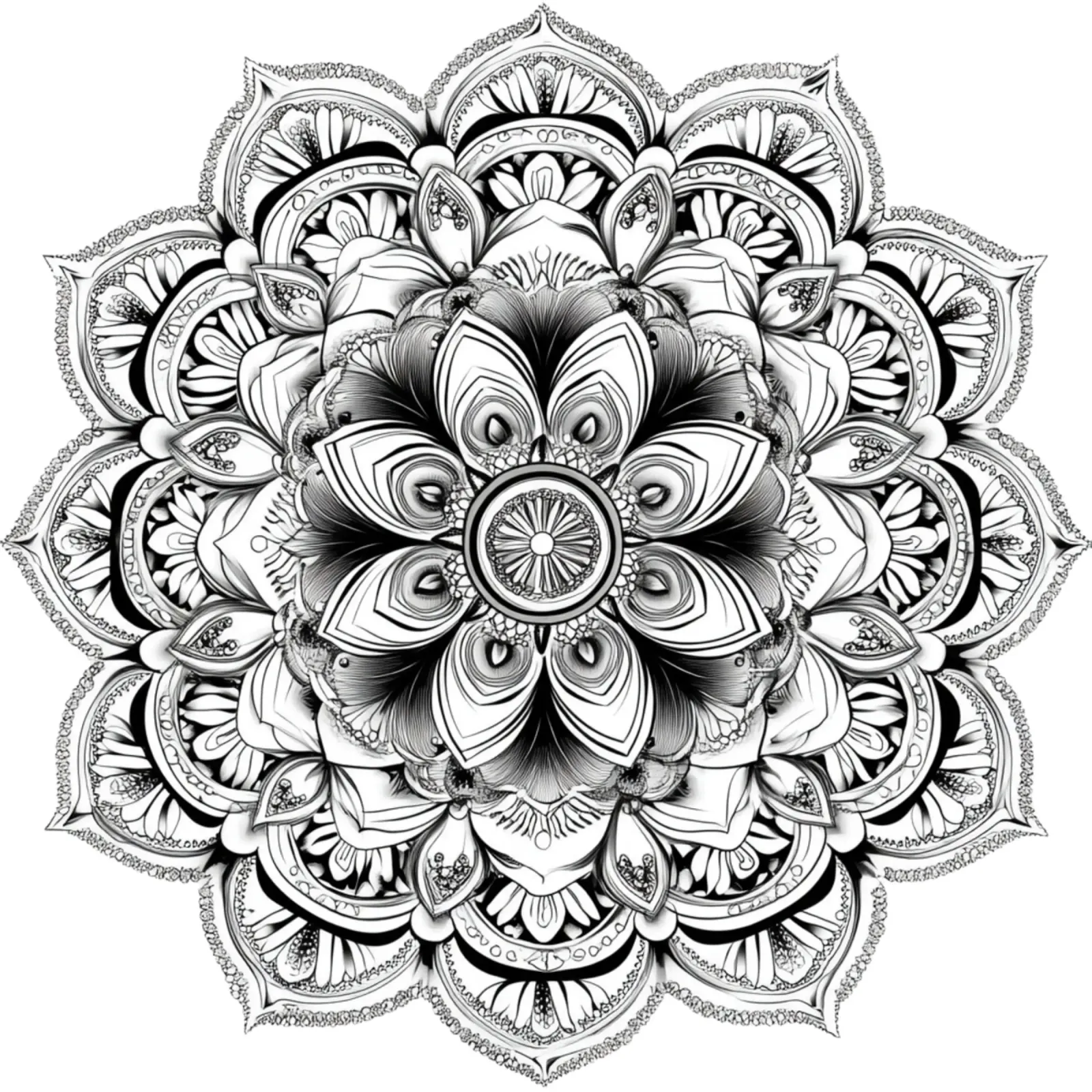 Mandala in bianco e nero pellicola backlit da Spiritual Touch