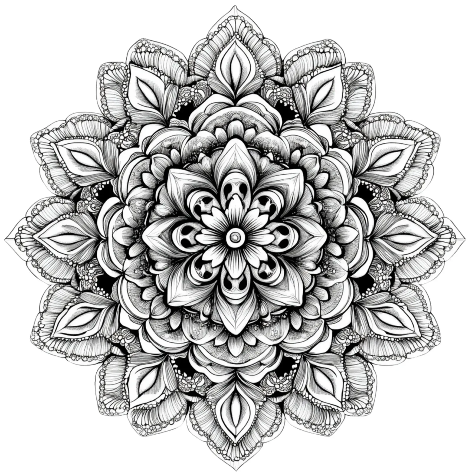 Mandala in bianco e nero alluminio dibond da Spiritual Touch