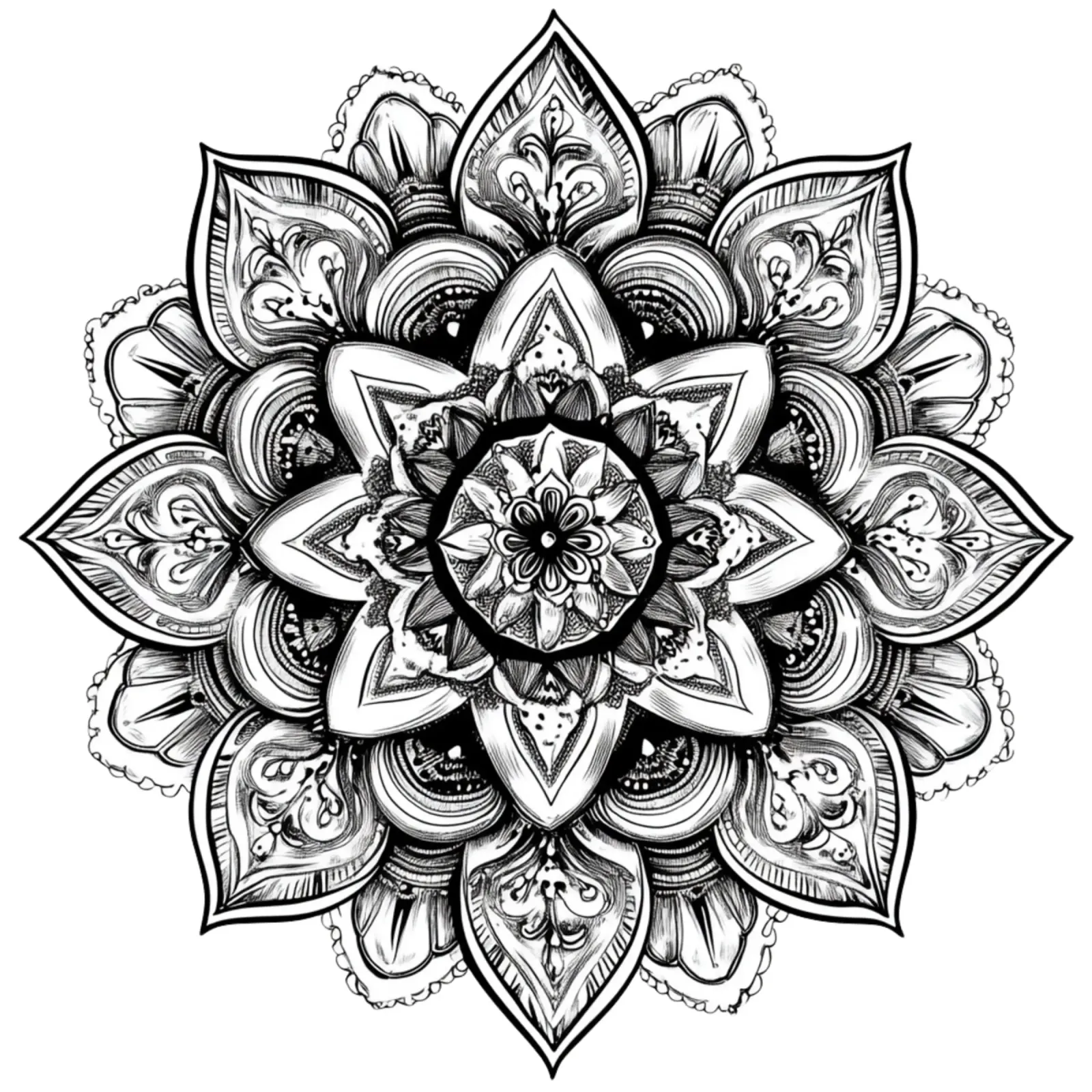 Mandala in bianco e nero alluminio dibond da Spiritual Touch