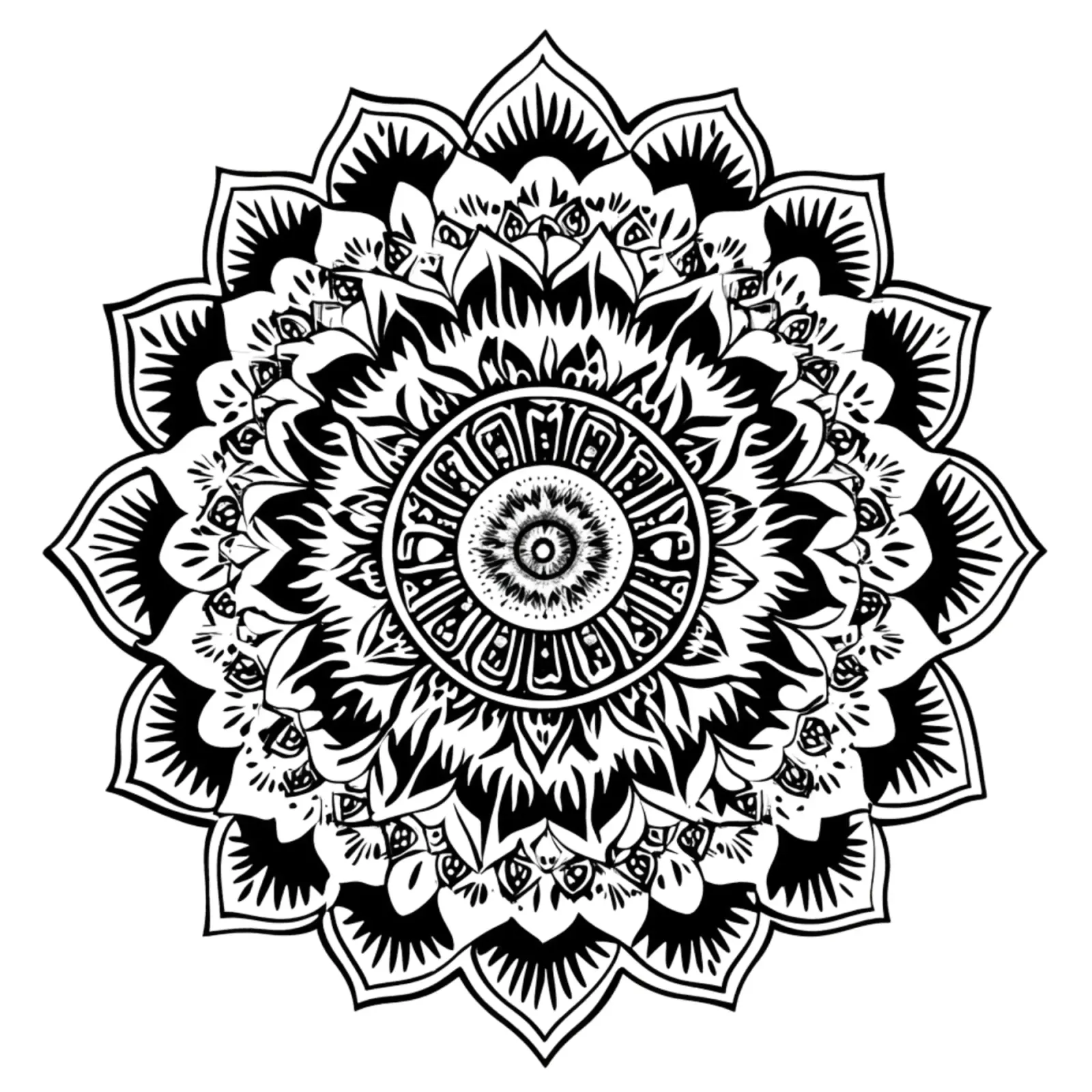 Mandala in bianco e nero pellicola backlit da Spiritual Touch