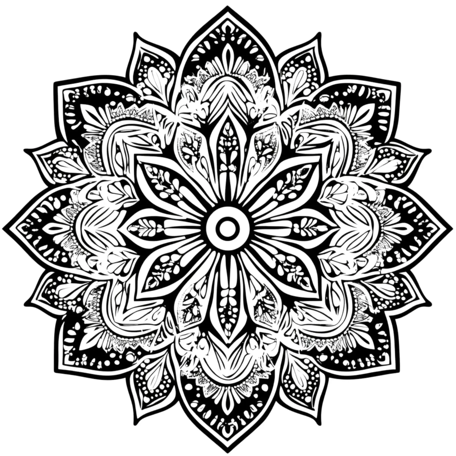 Mandala in bianco e nero alluminio dibond da Spiritual Touch