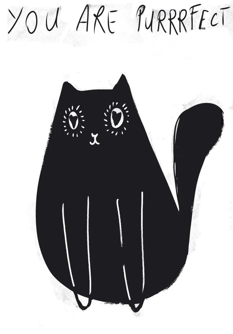 YOU ARE PURRRFECT - 2 carta hahnemühle da Gabi_Schöffel_Illustration