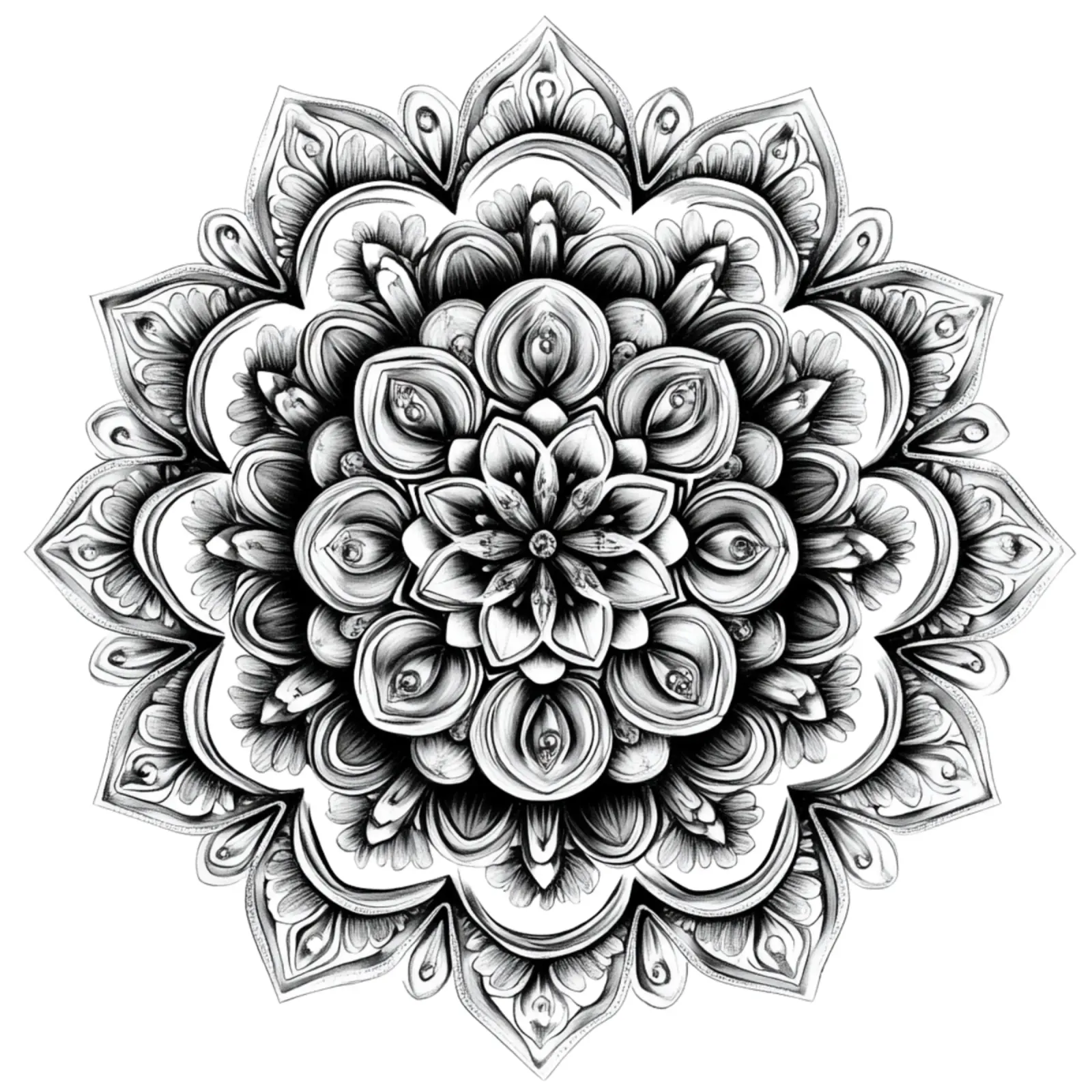 Mandala in bianco e nero pellicola backlit da Spiritual Touch
