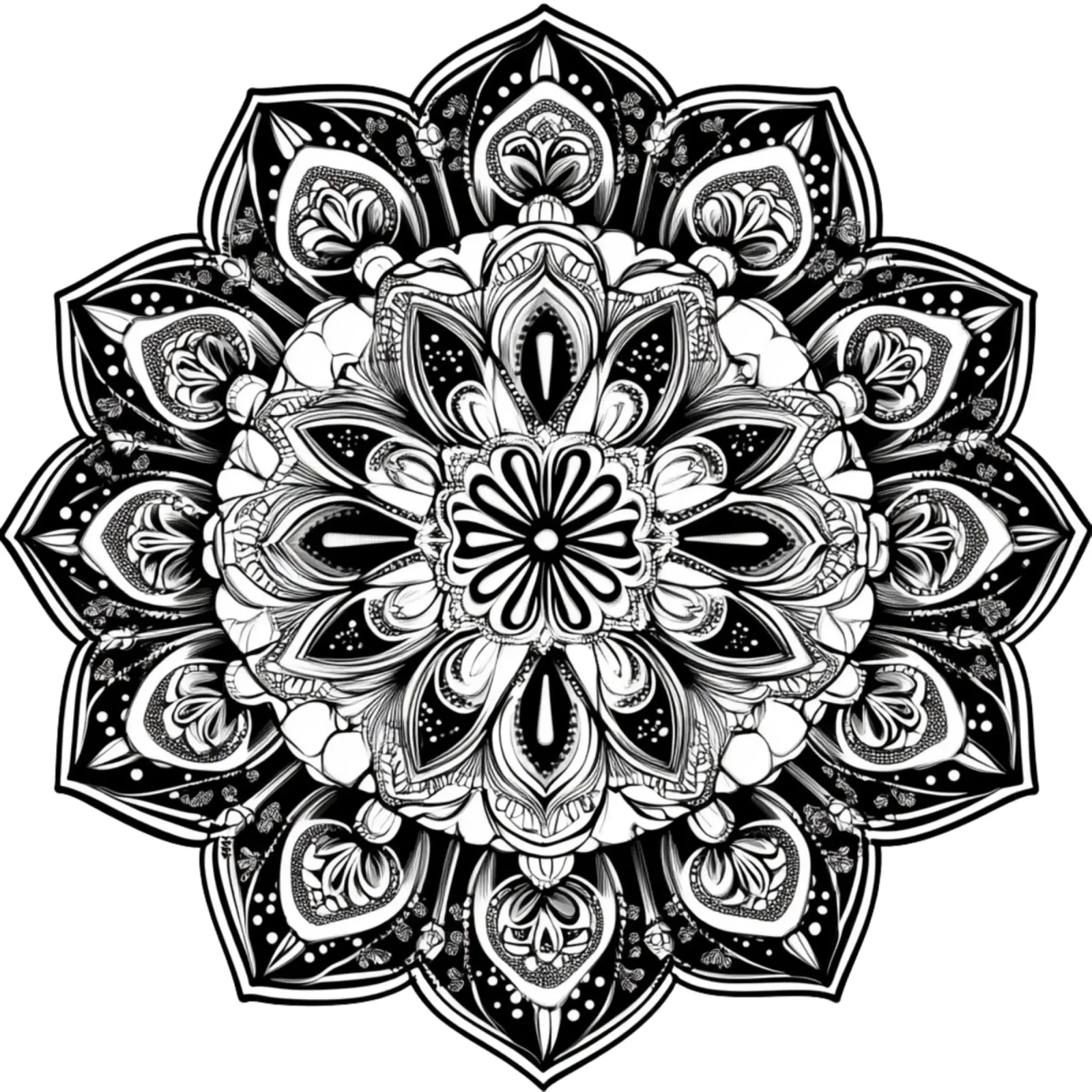 Mandala in bianco e nero alluminio dibond da Spiritual Touch