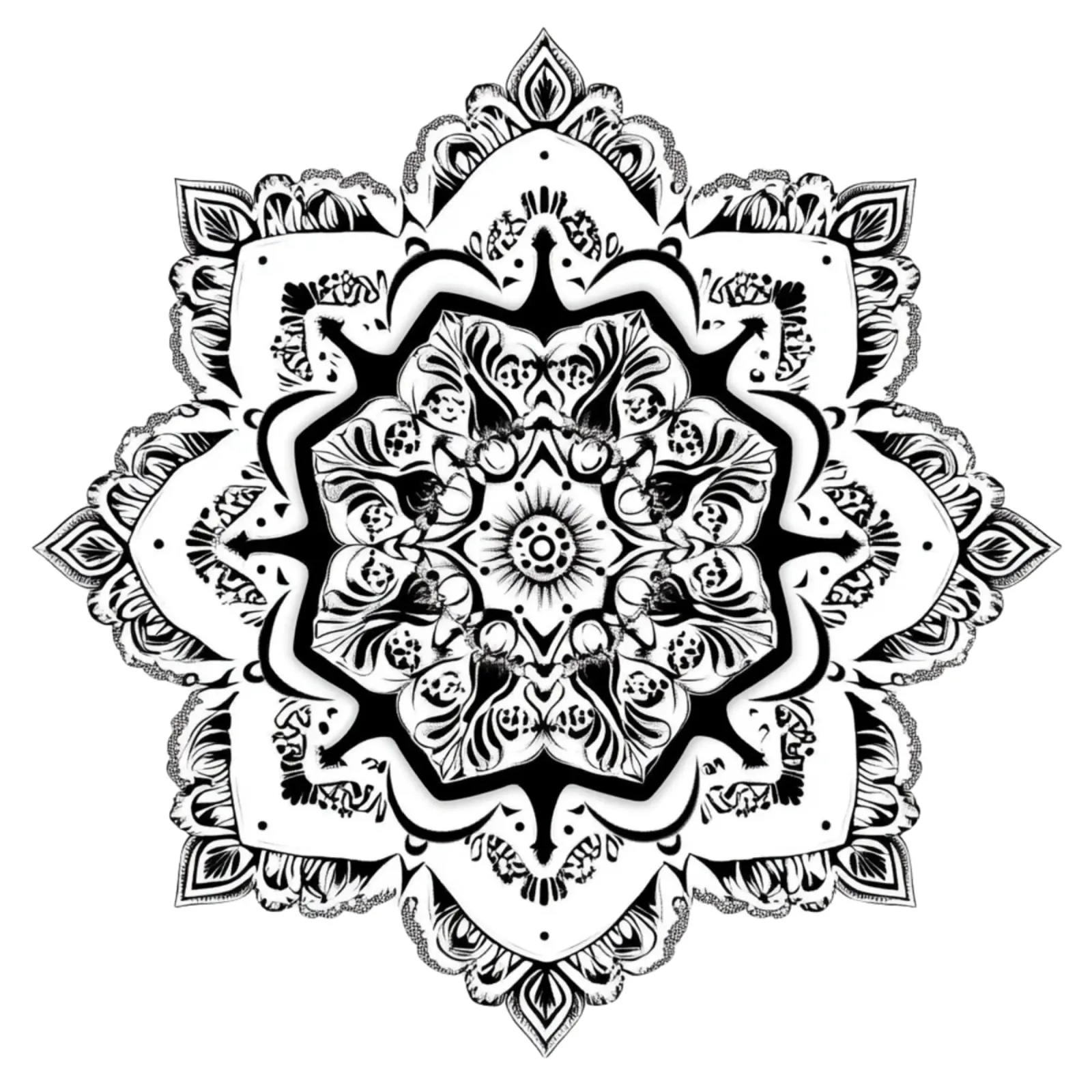 Mandala in bianco e nero alluminio dibond da Spiritual Touch