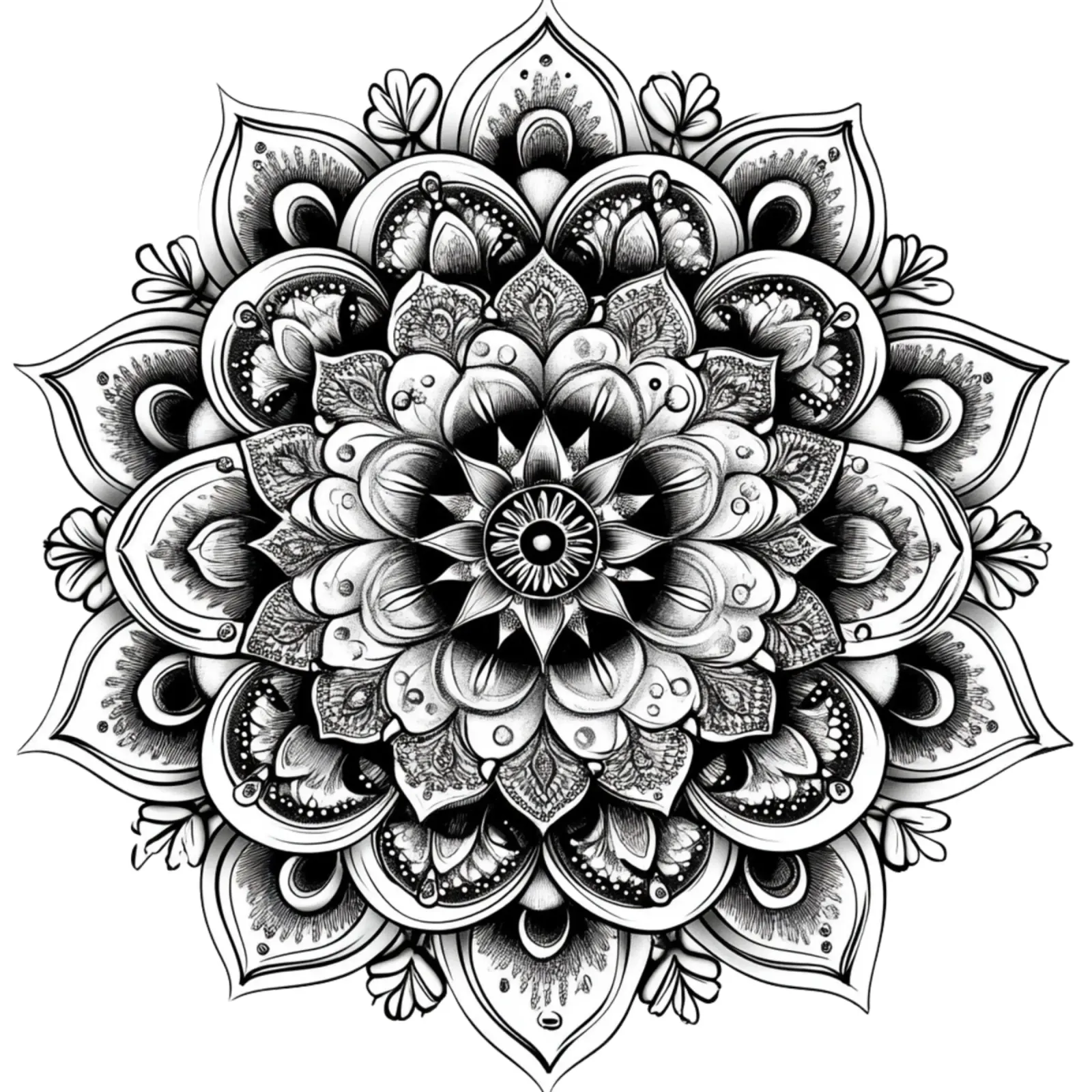 Mandala in bianco e nero alluminio dibond da Spiritual Touch