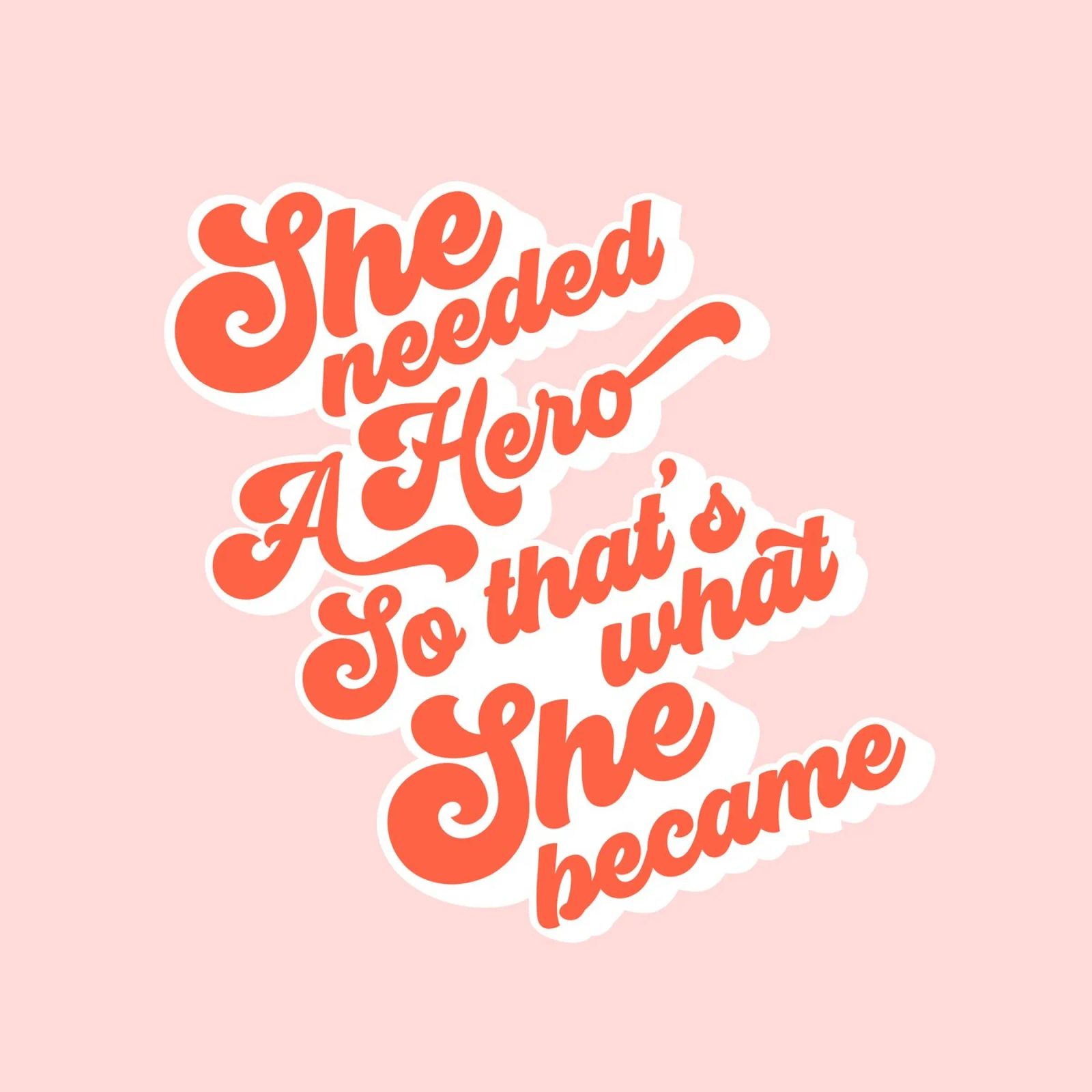 She Needed a Hero - Stampa tipografica groovy carta hahnemühle da Dominique Vari Words