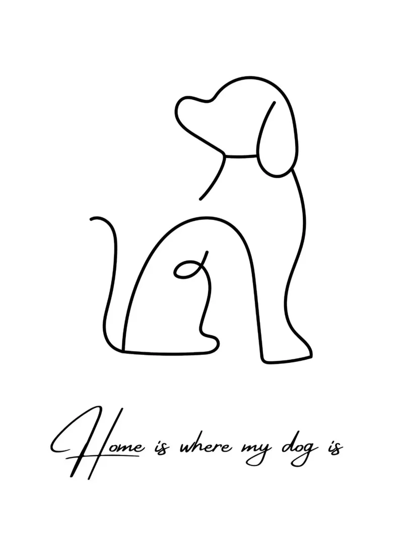 Home is where my dog is canvas with Floater frame by ArtDesign by KBK
