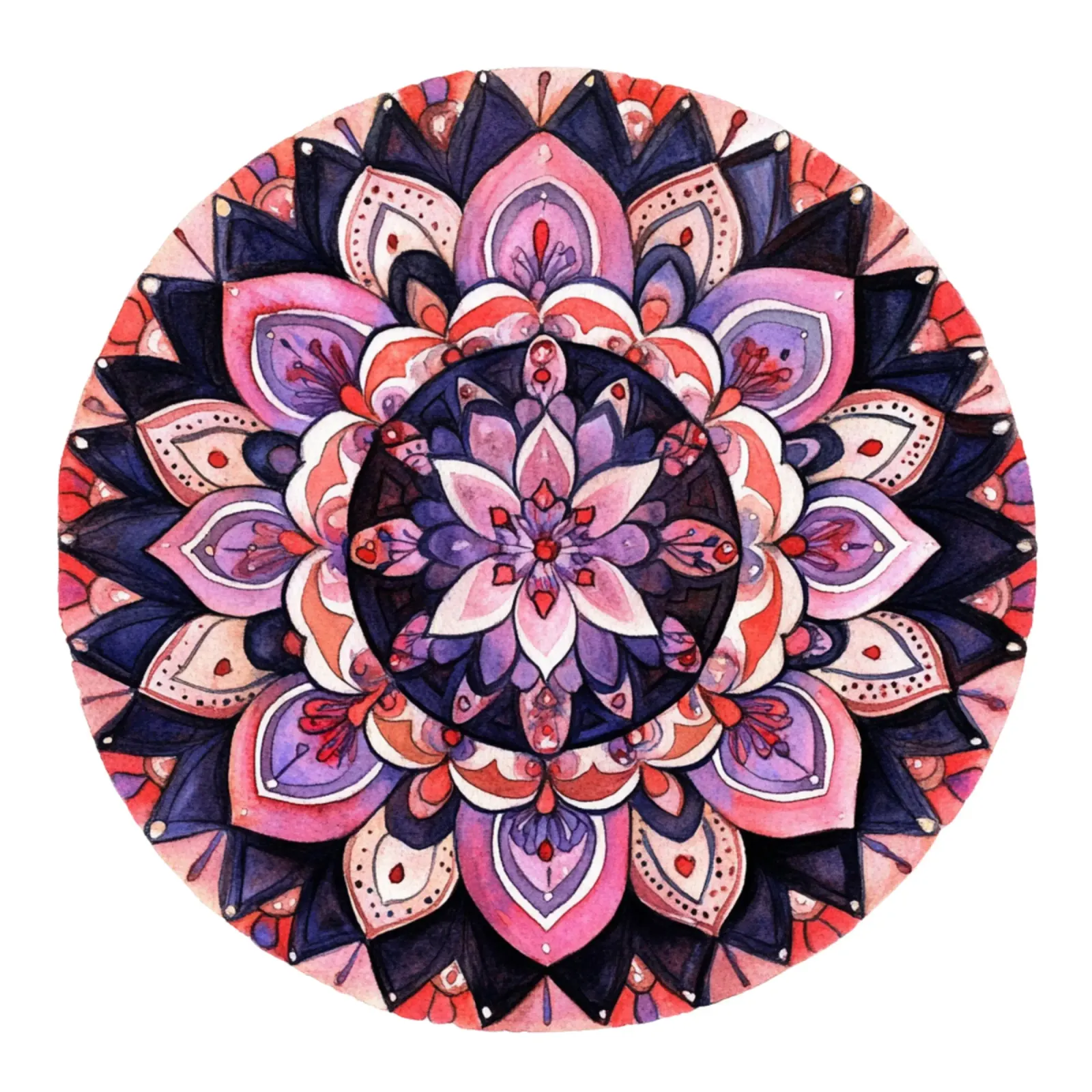 Mandala dell'amore ad acquerello poster con telaio in alluminio da Spiritual Touch