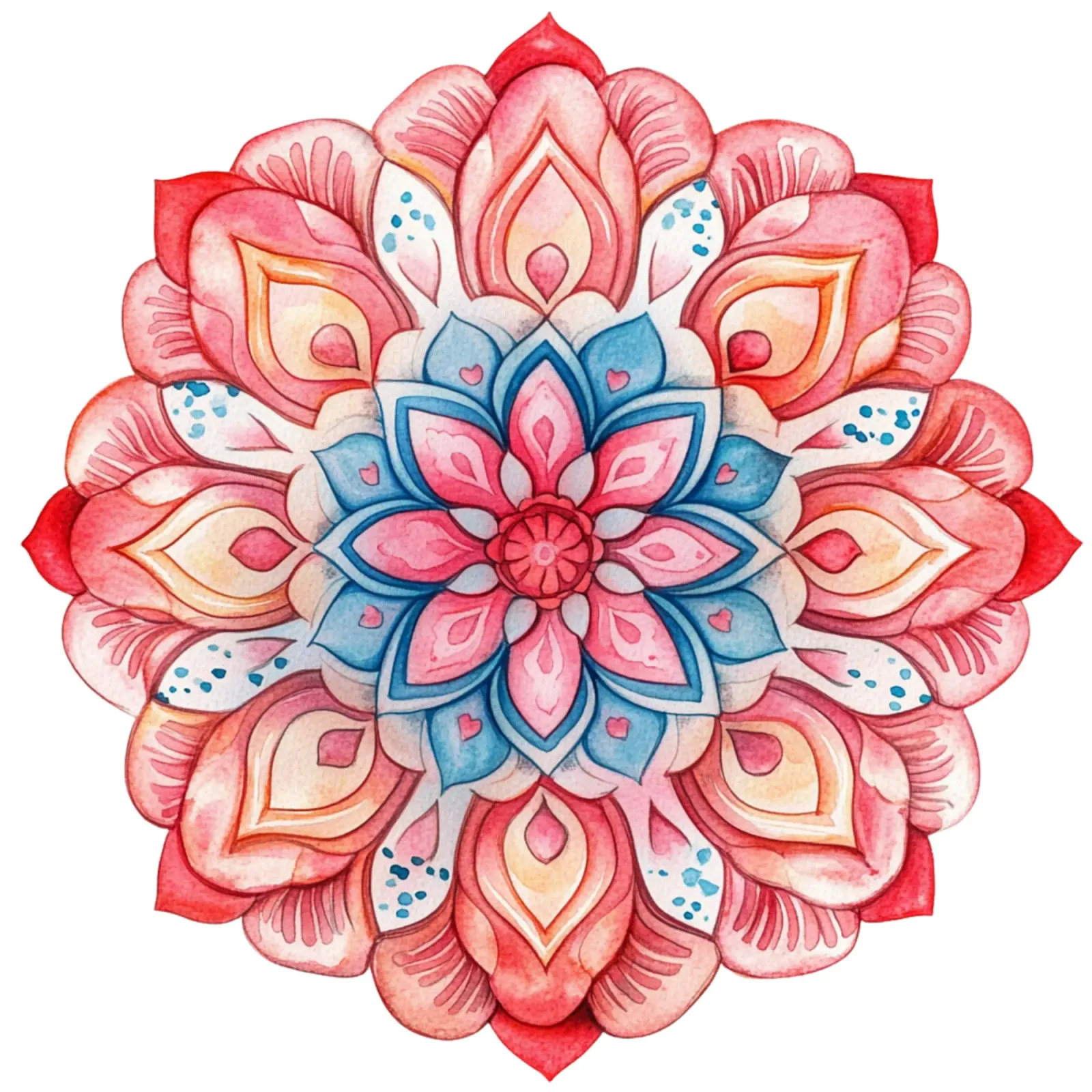 Mandala dell'amore ad acquerello poster con telaio in plastica da Spiritual Touch