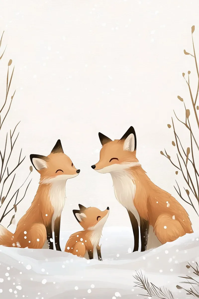 Famiglia Little Fox poster da Synthaira