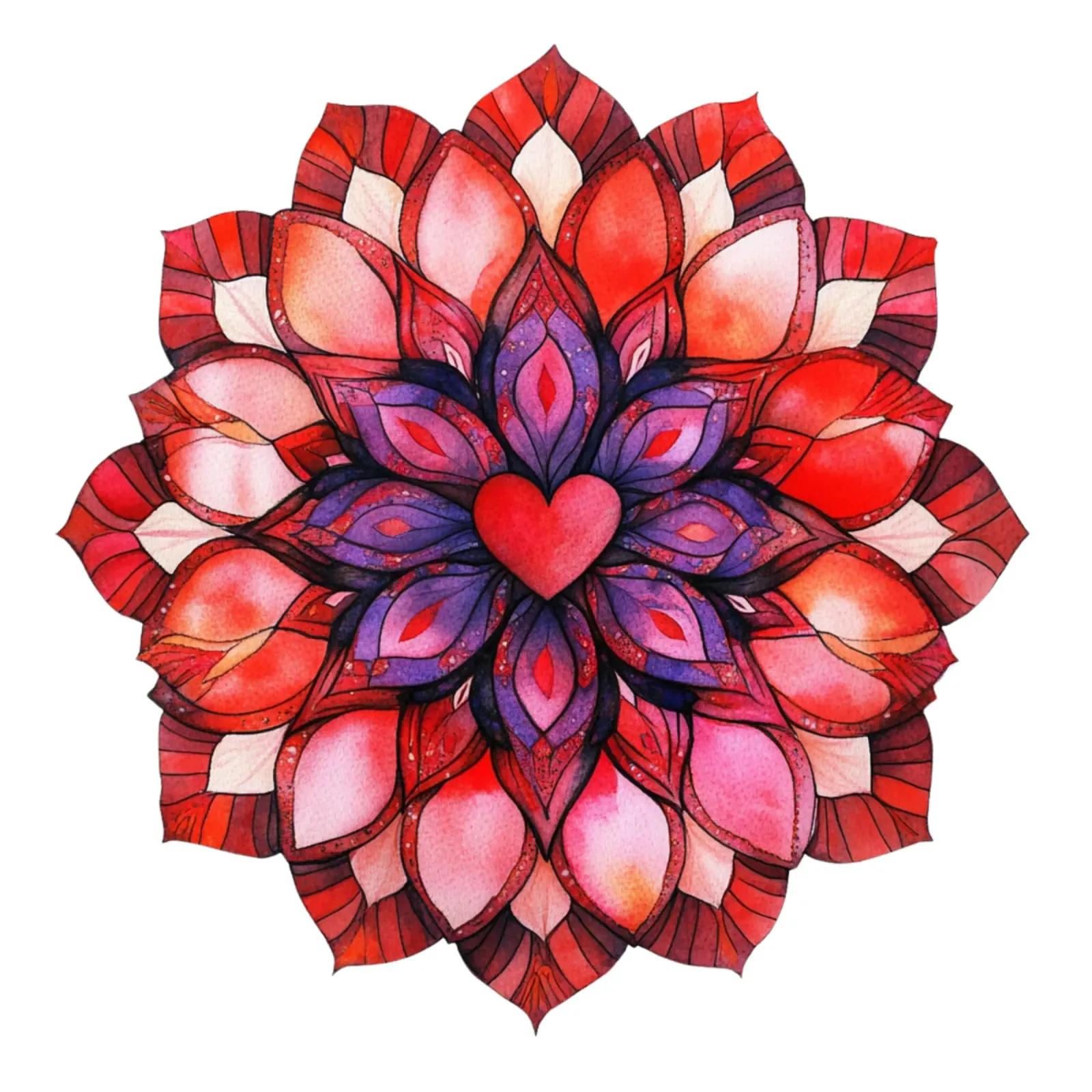 Mandala dell'amore ad acquerello pellicola backlit da Spiritual Touch