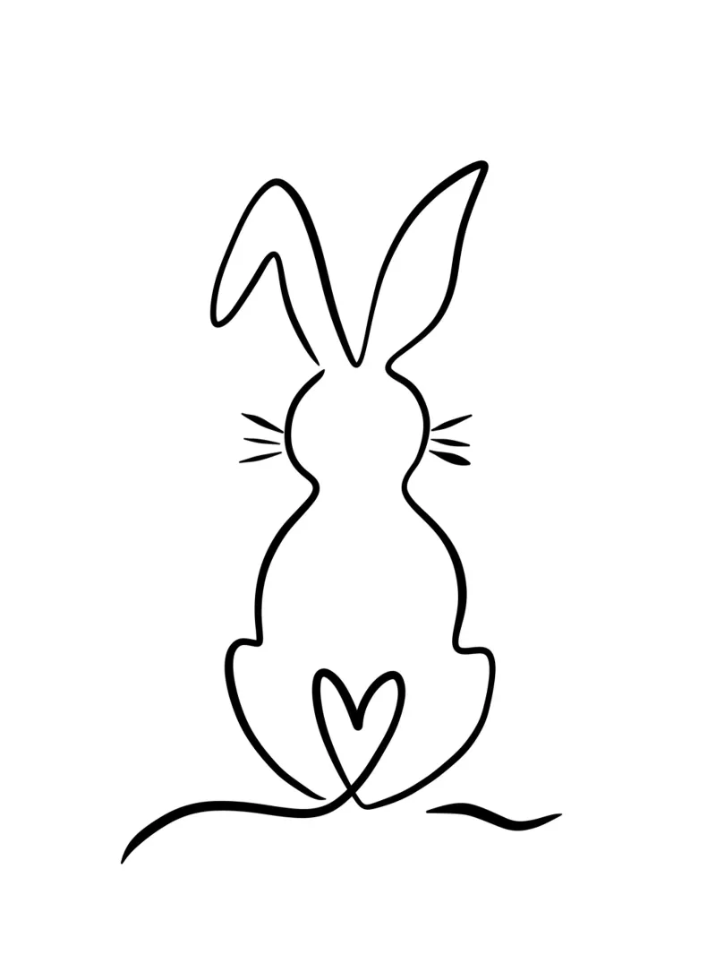 Pascua | Conejito | Conejo de Pascua | Ilustración lineal | liso metacrilato de keinkonzept