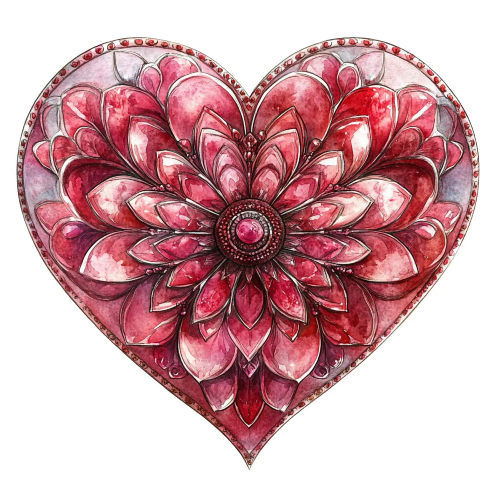 Mandala dell'amore ad acquerello carta hahnemühle da Spiritual Touch
