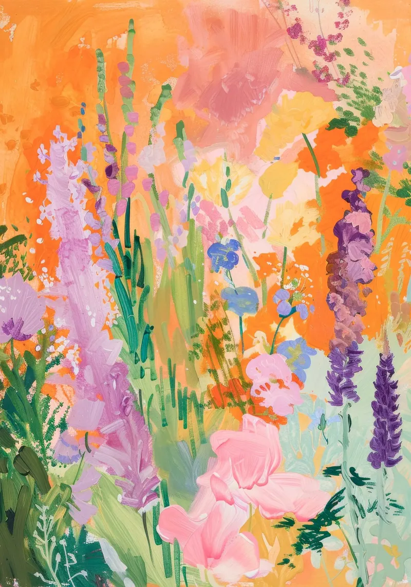 Abstract Flower Poster, Wildflower Wall Art forex plate by Boheme