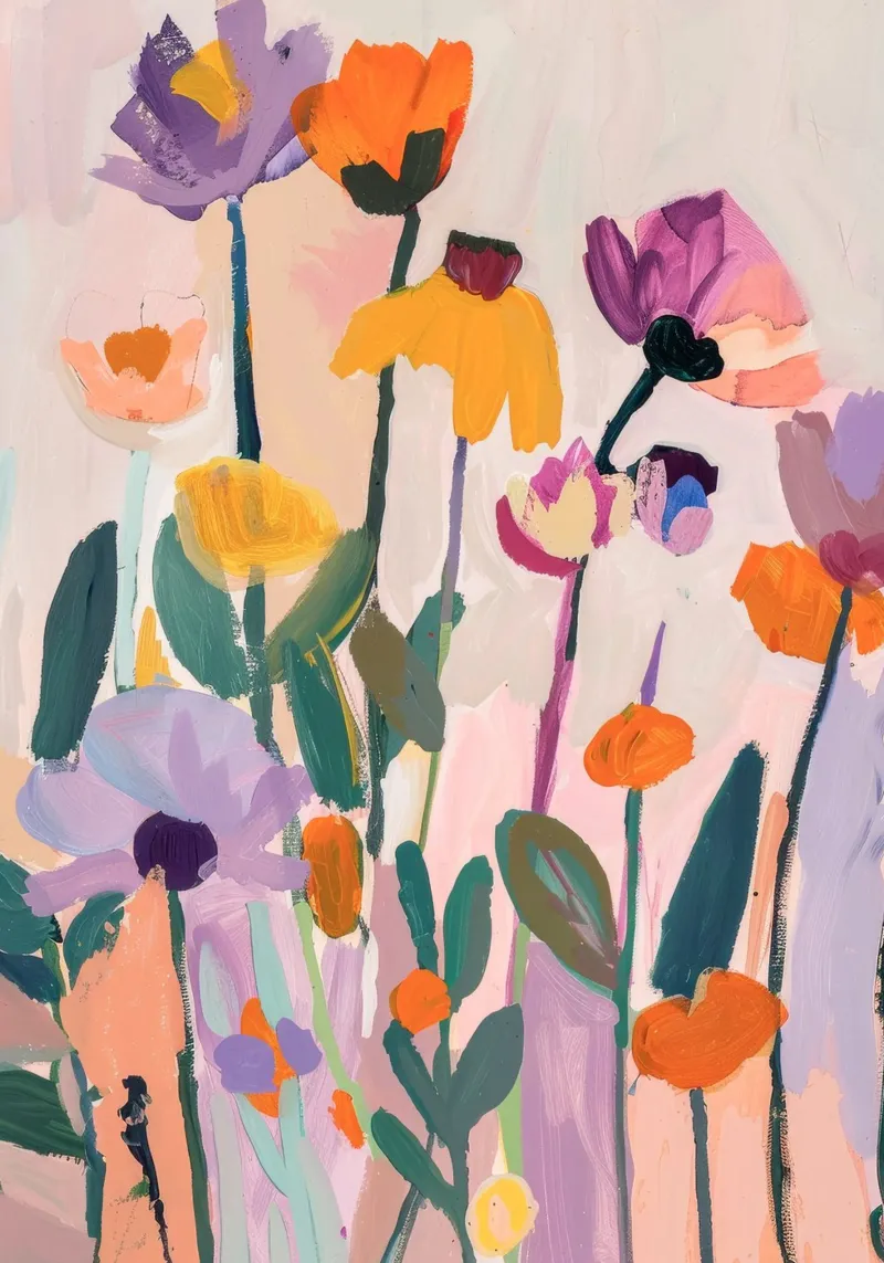 abstracte bloem, kleurrijke kunstreproducties, abstracte bloemen Poster backlit folie van Boheme
