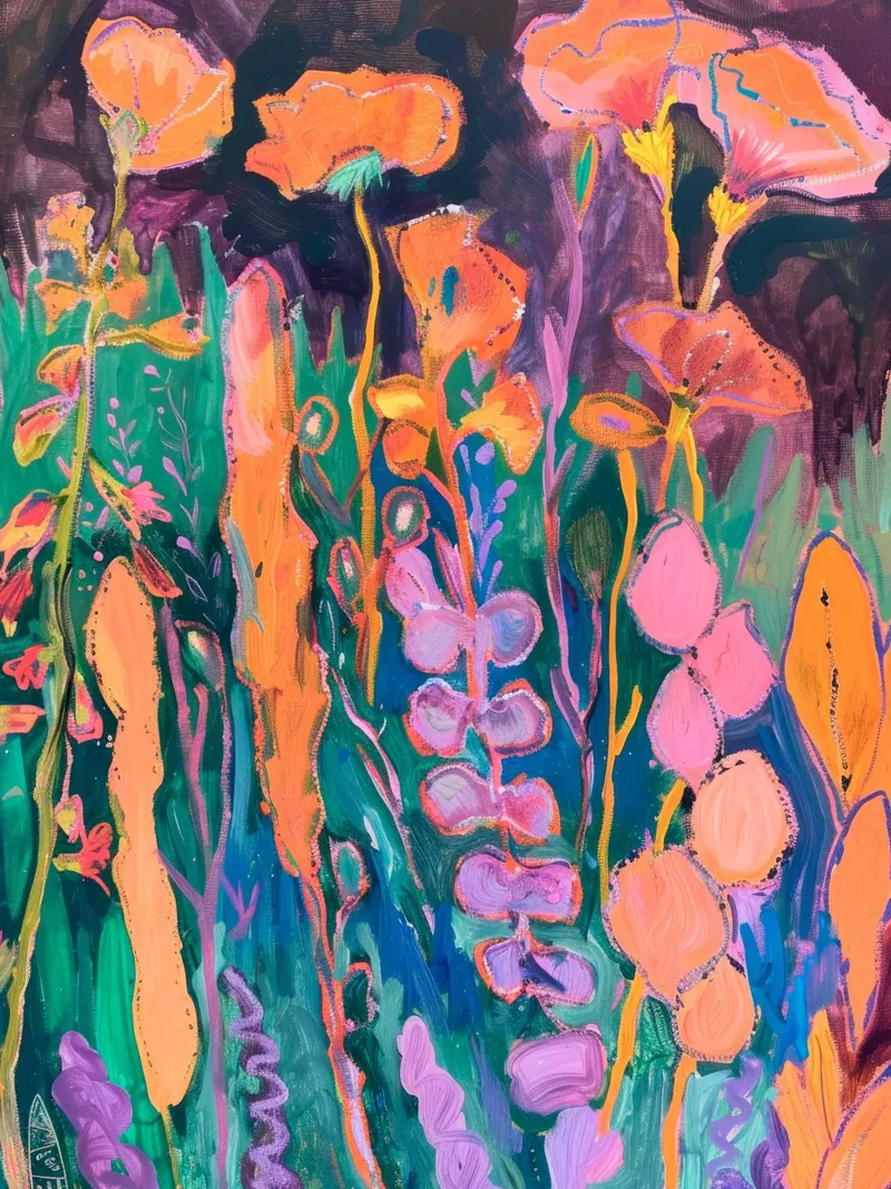 Blumengemälde, Blumenposter, Abstrakte Kunst Poster von Boheme