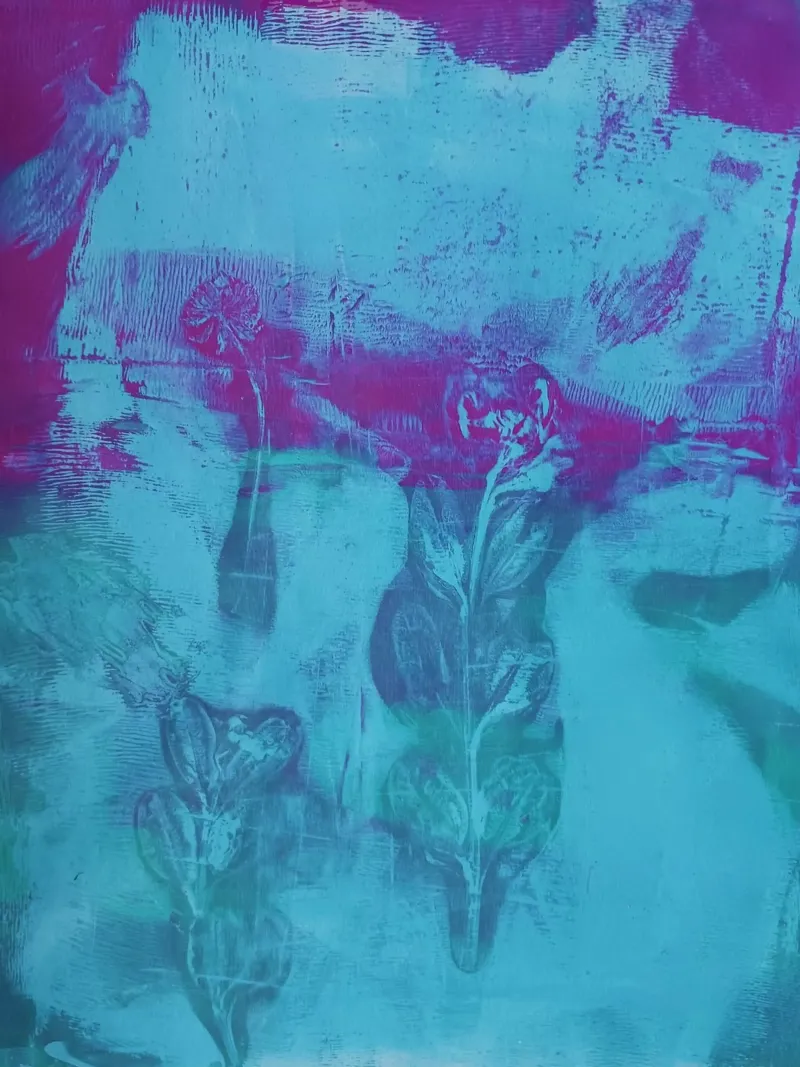 Estampado abstracto floral 'Primavera temprana hahnemühle de FABOArt