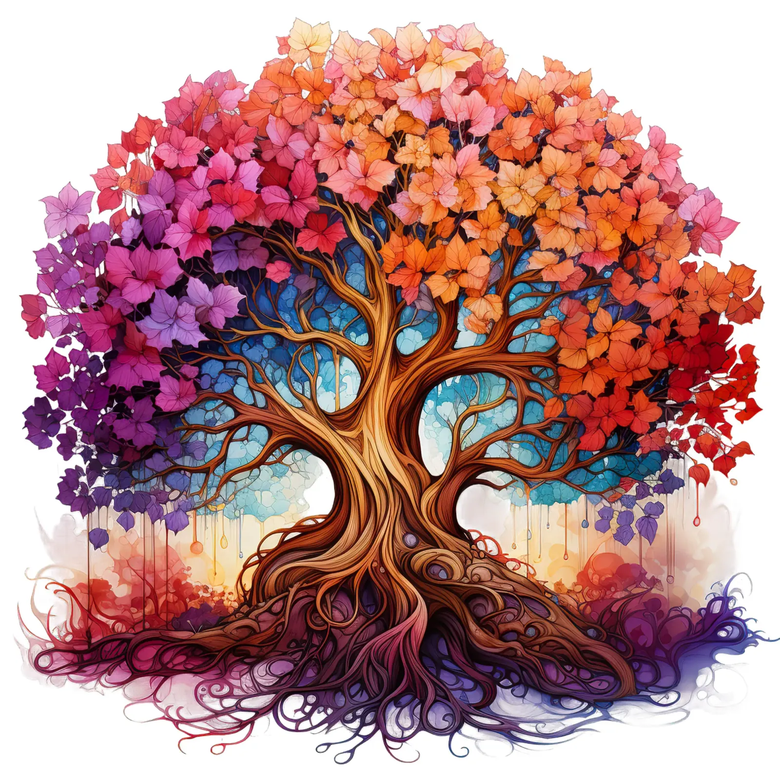 Albero della vita colorato pellicola backlit da Spiritual Touch