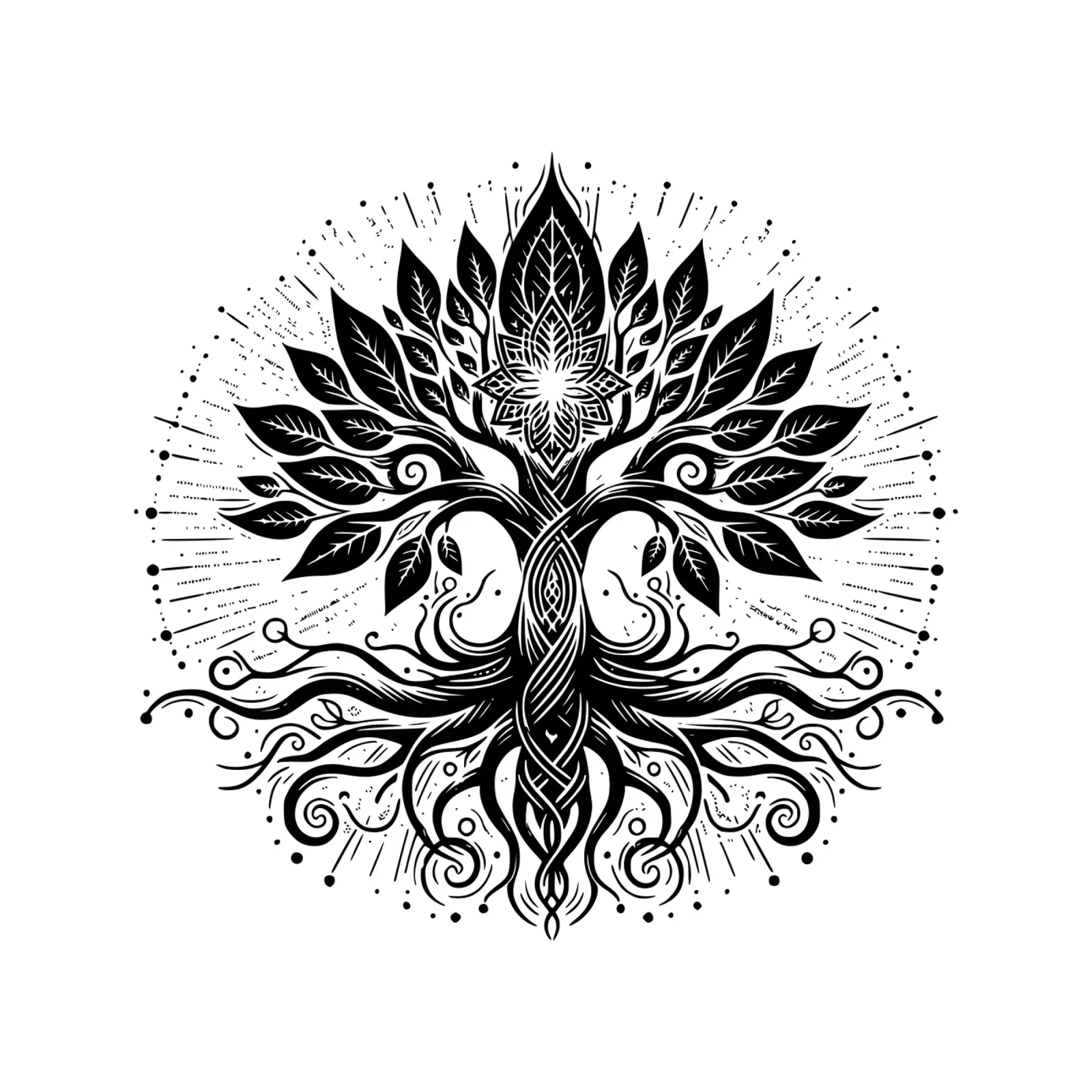Albero della vita in bianco e nero carta hahnemühle da Spiritual Touch