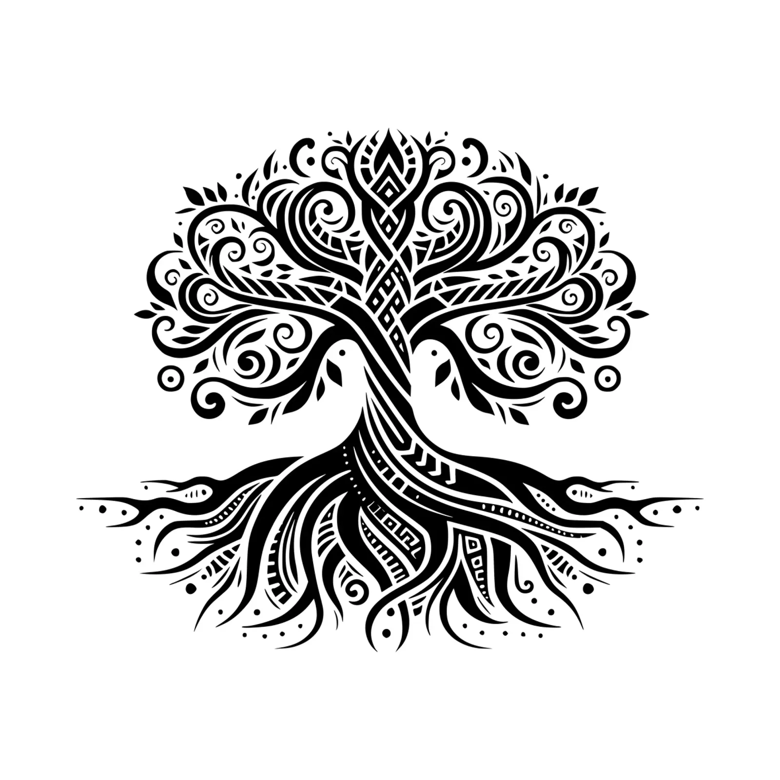 Albero della vita in bianco e nero pellicola backlit da Spiritual Touch