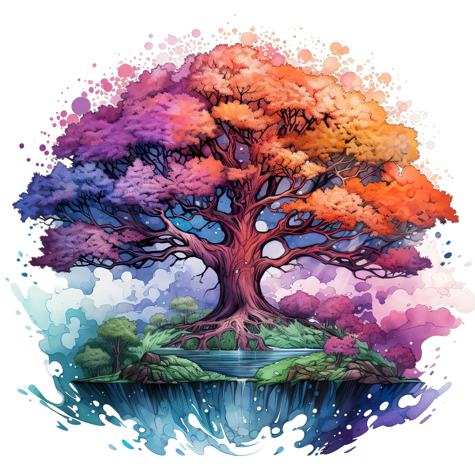 Albero della vita colorato pellicola backlit da Spiritual Touch