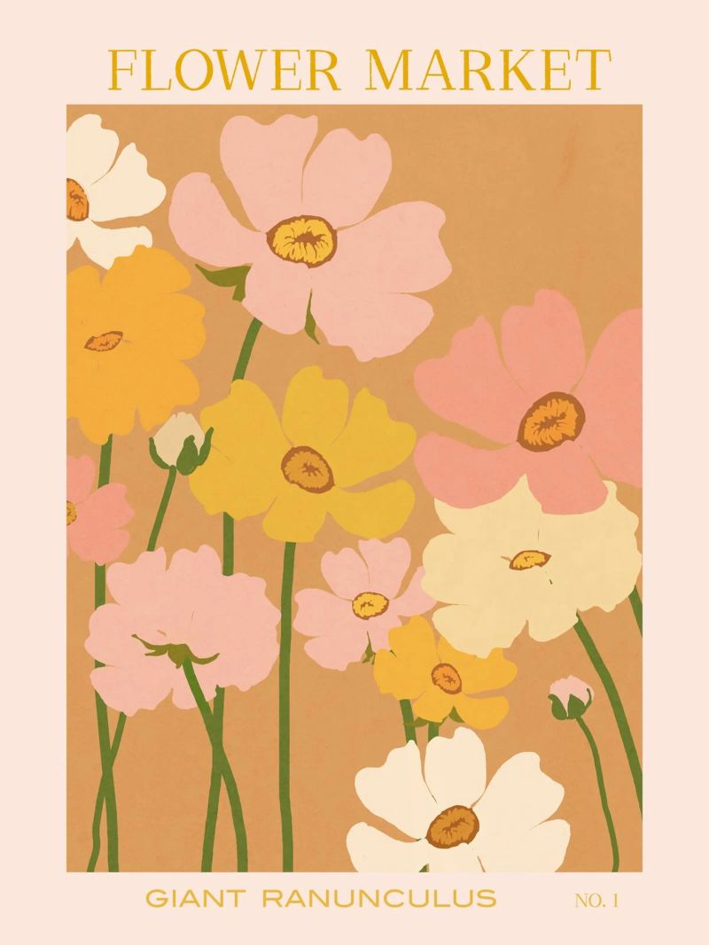 Bloemenmarkt - Ranonkels poster van Gale Switzer