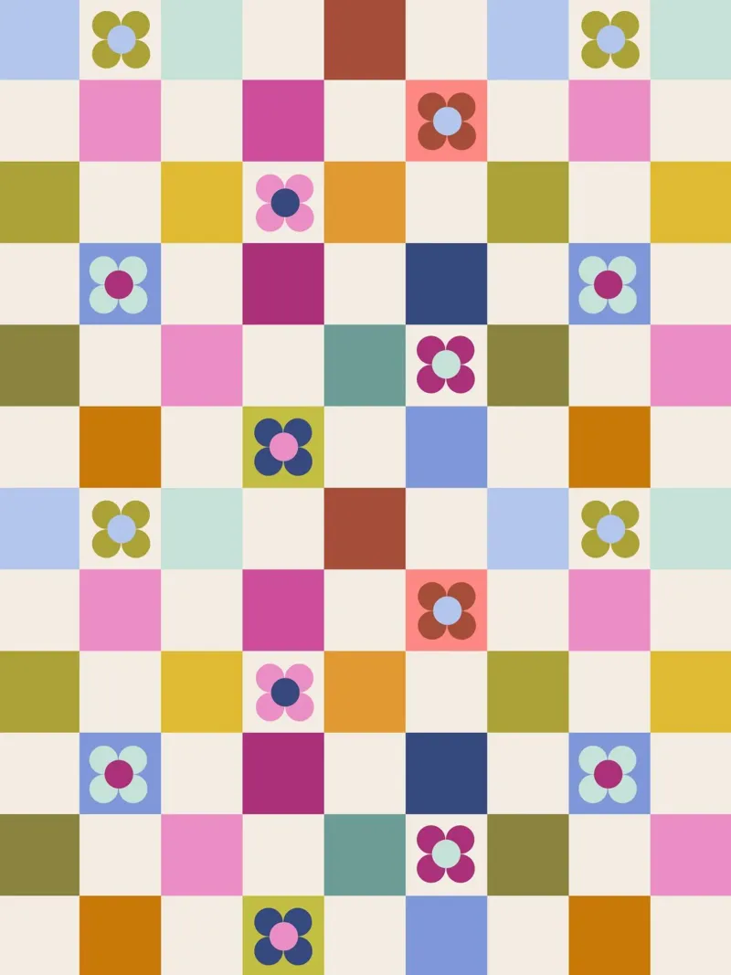 Checkmate Floral poster con telaio in legno da Gale Switzer