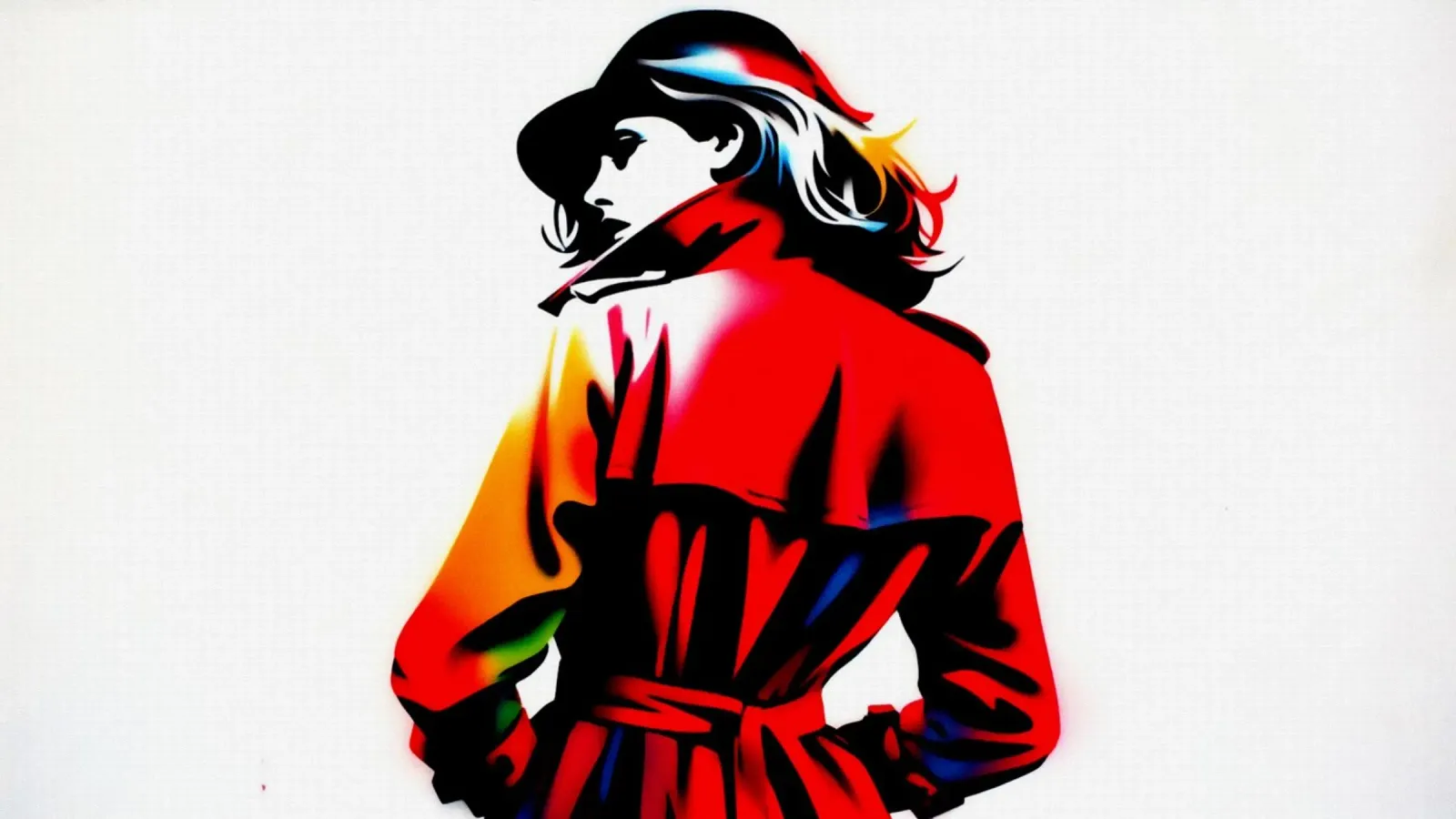 Red Trenchcoat – Stencil, Graffiti & Streetart tela con Cornice a cassetta da STAN Z.