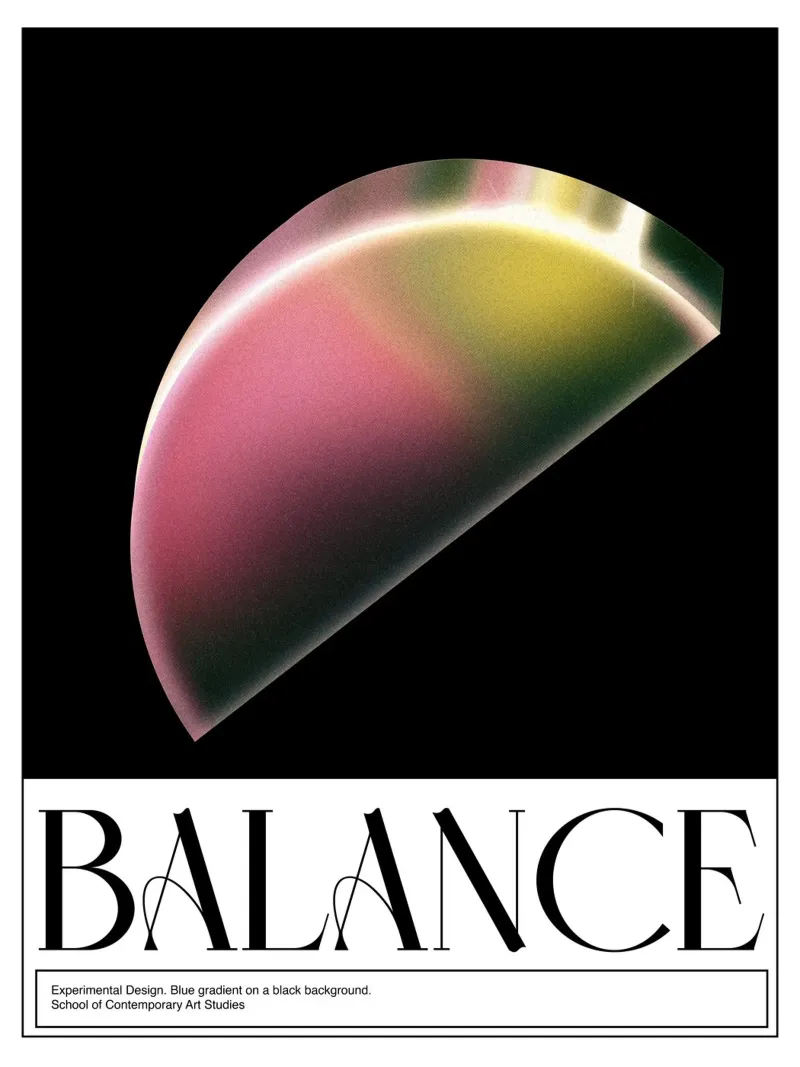 Equilibrio, 3D, Design grafico Poster poster con telaio in alluminio da Peaches Art Prints