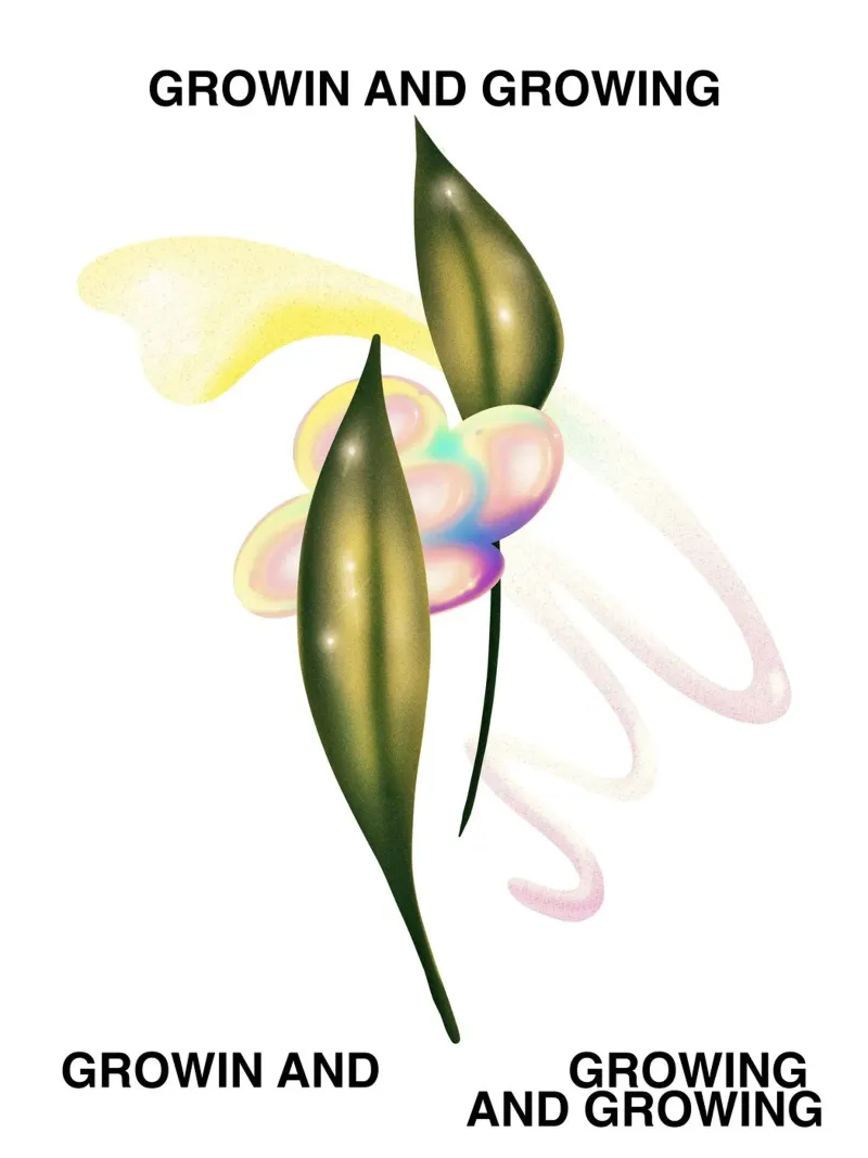 Crescere e crescere, botanica, poster di design grafico poster con telaio in legno da Peaches Art Prints