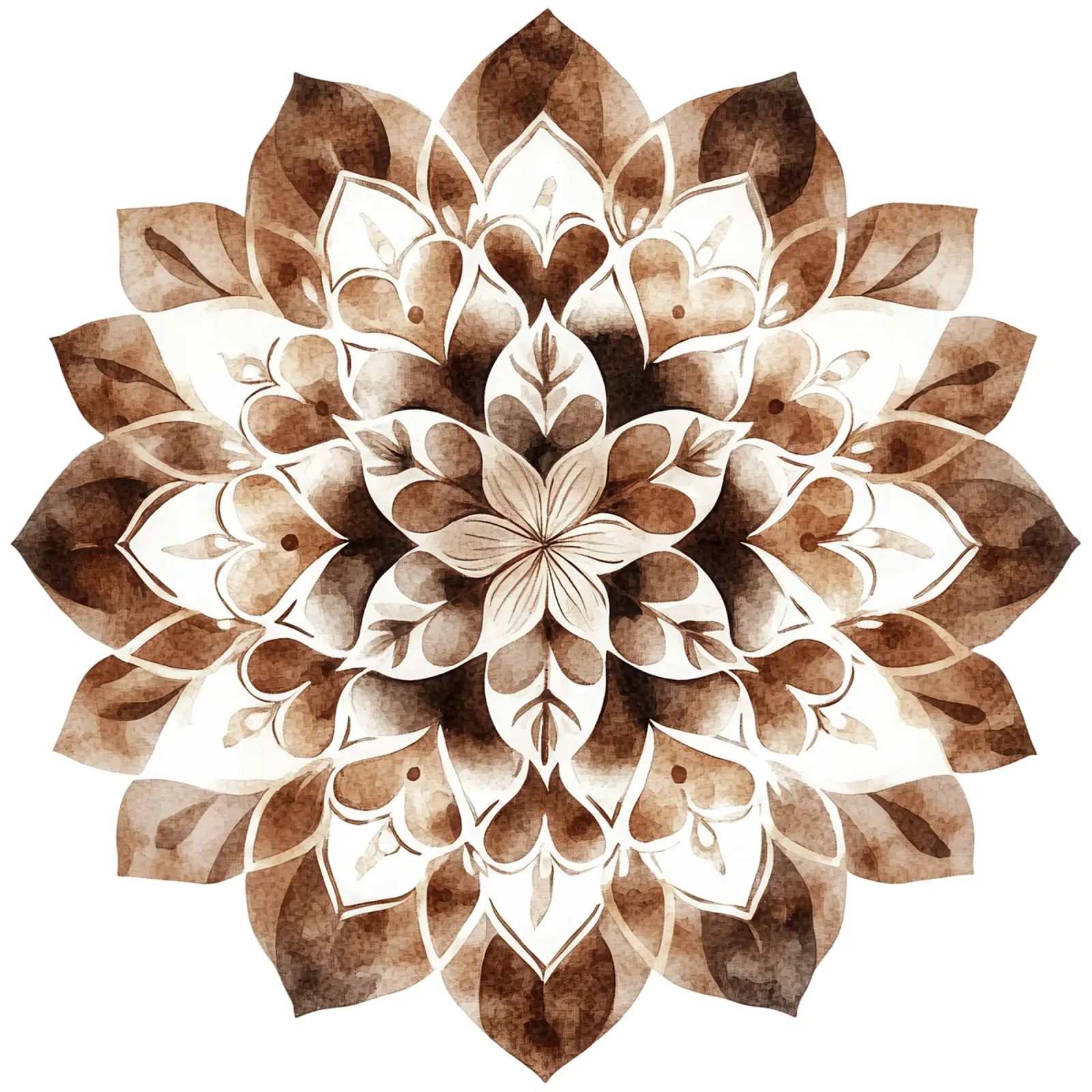 Mandala di moka ad acquerello pellicola backlit da Spiritual Touch