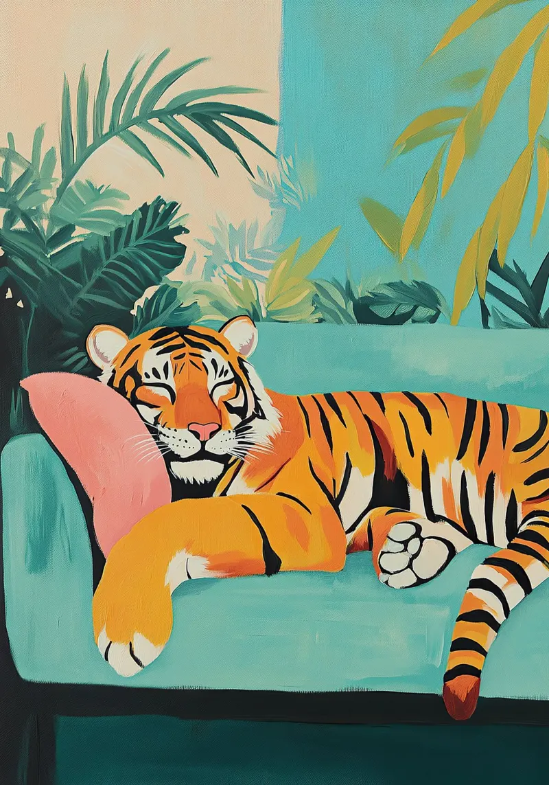Tiger "Dschungel-Vibes" Hahnemühle von Nikis Art Studio