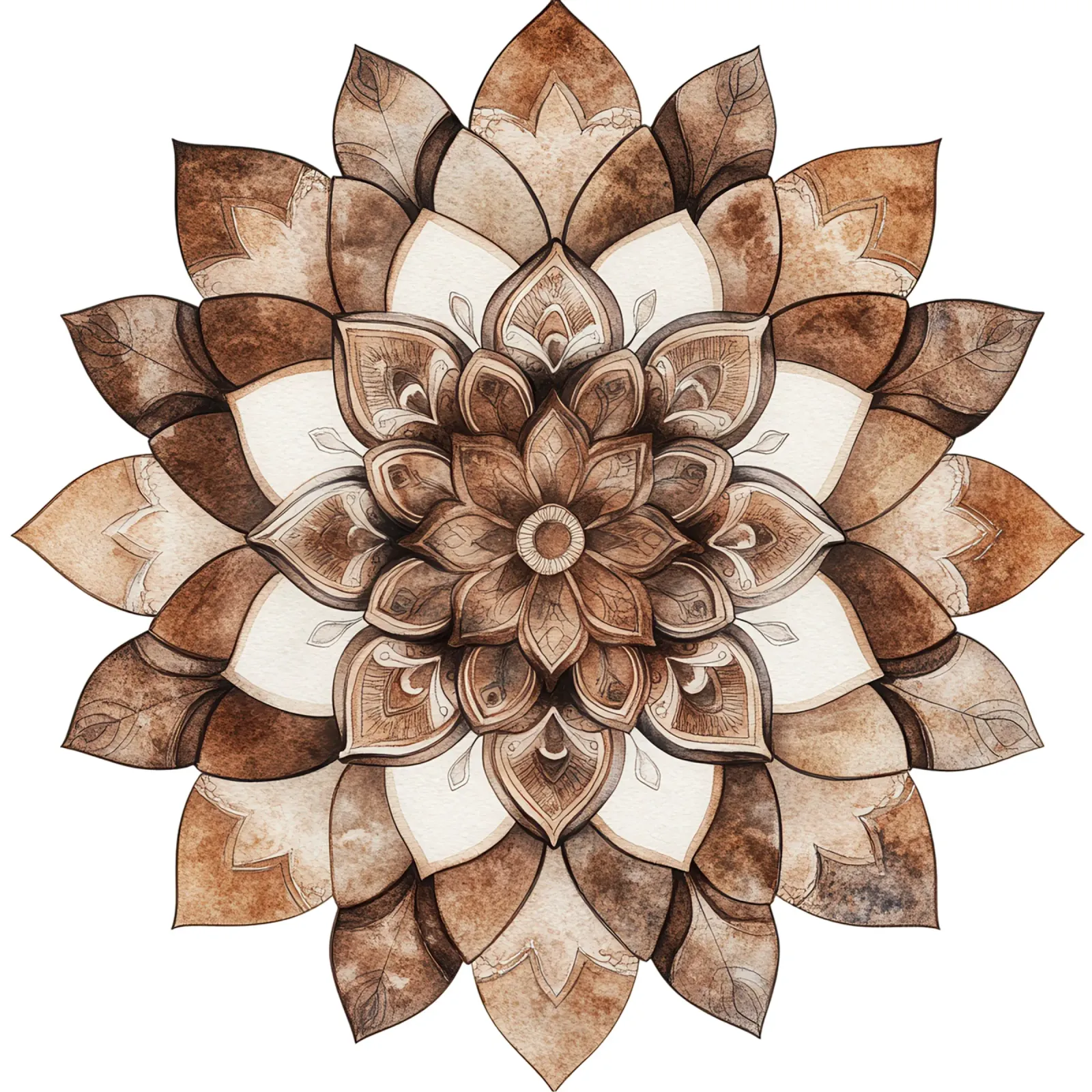 Mandala di moka ad acquerello pellicola backlit da Spiritual Touch