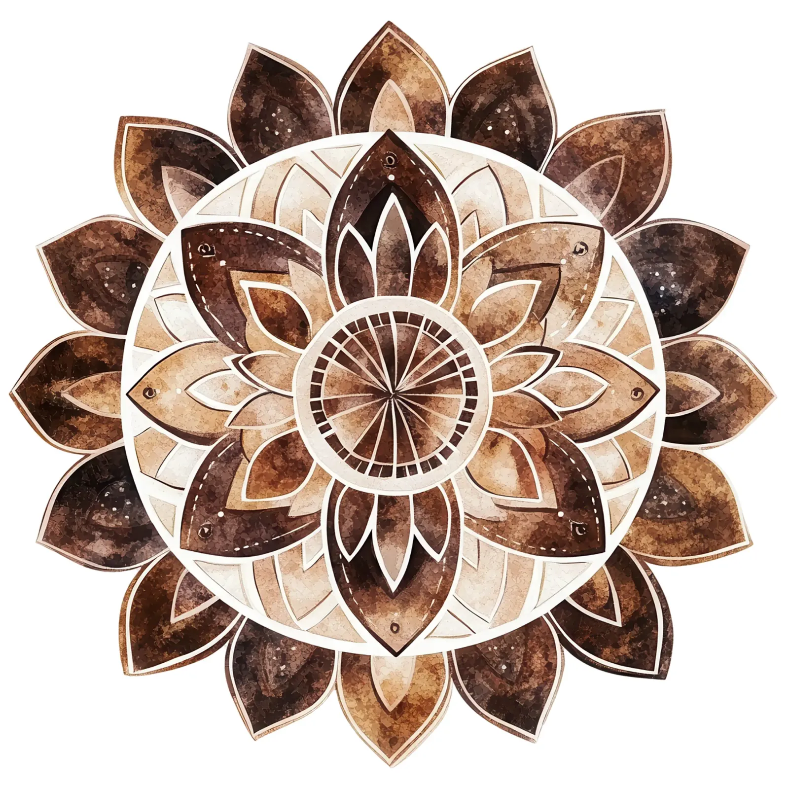 Mandala di moka ad acquerello pellicola backlit da Spiritual Touch