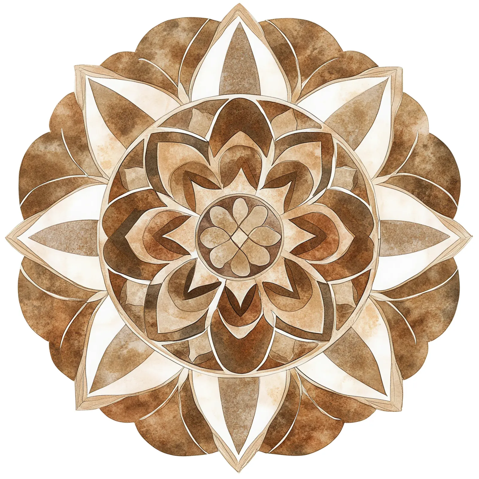 Mandala di moka ad acquerello pellicola backlit da Spiritual Touch