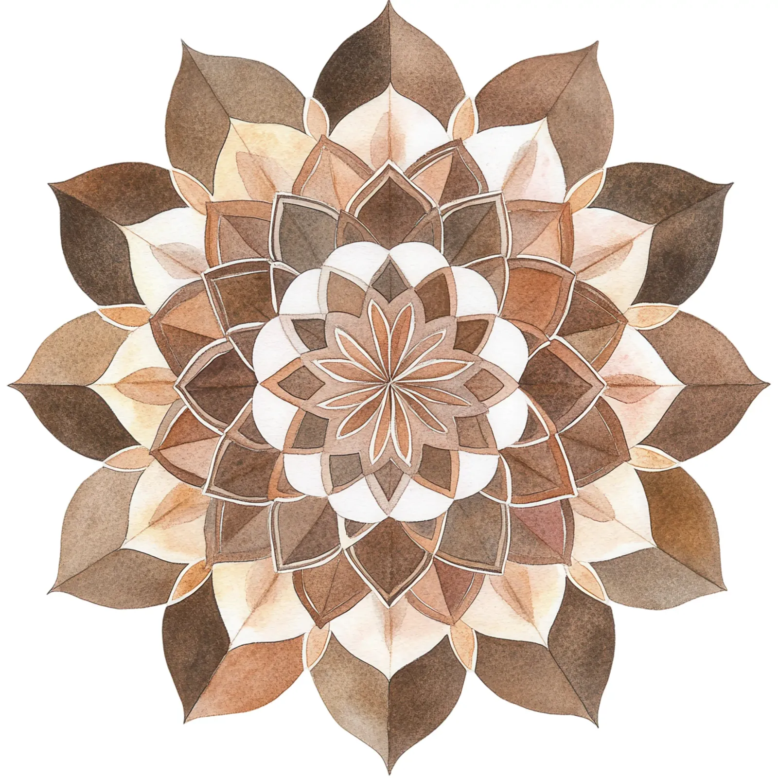 Mandala di moka ad acquerello pellicola backlit da Spiritual Touch