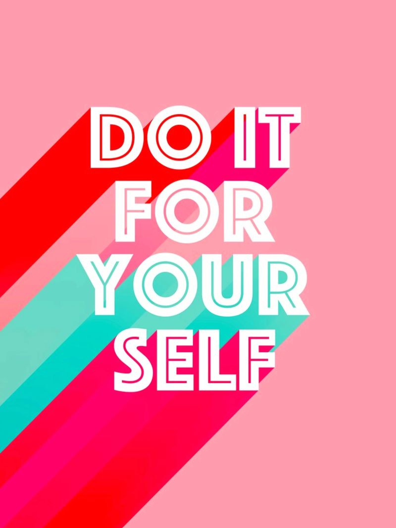 Do it for Yourself - Rosa Motivations-Typografie Poster von Dominique Vari Words