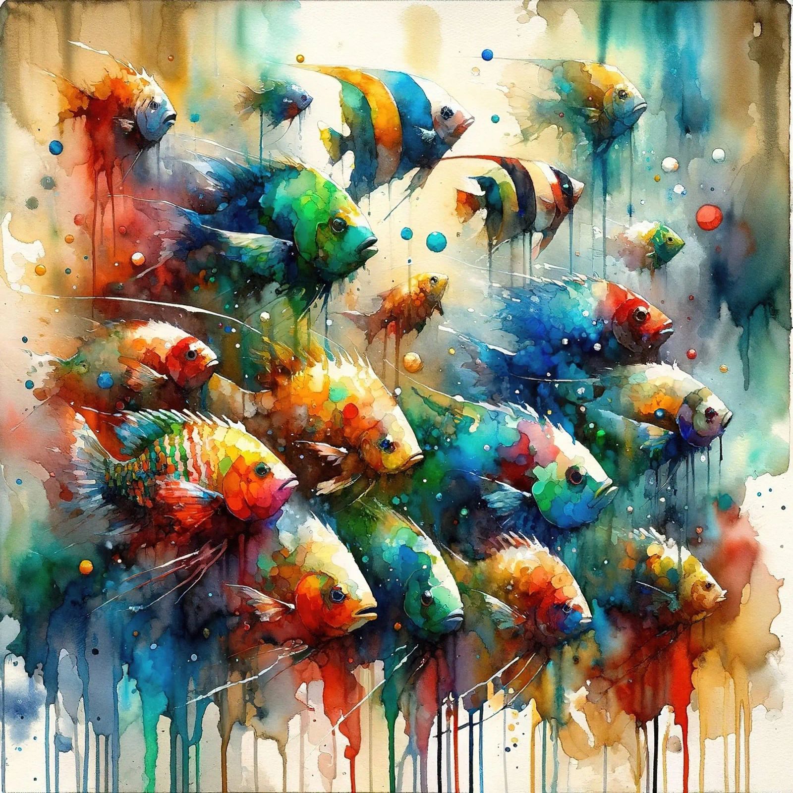 Aquatischer Tanz der Farbtöne Poster von Chromatic Fusion Studio