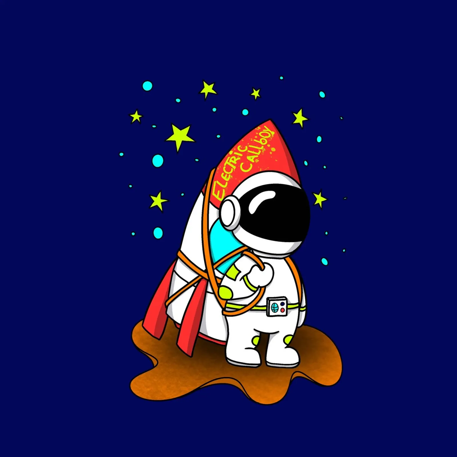 Spaceman - Chiamata elettrica poster con telaio in alluminio da Loobs