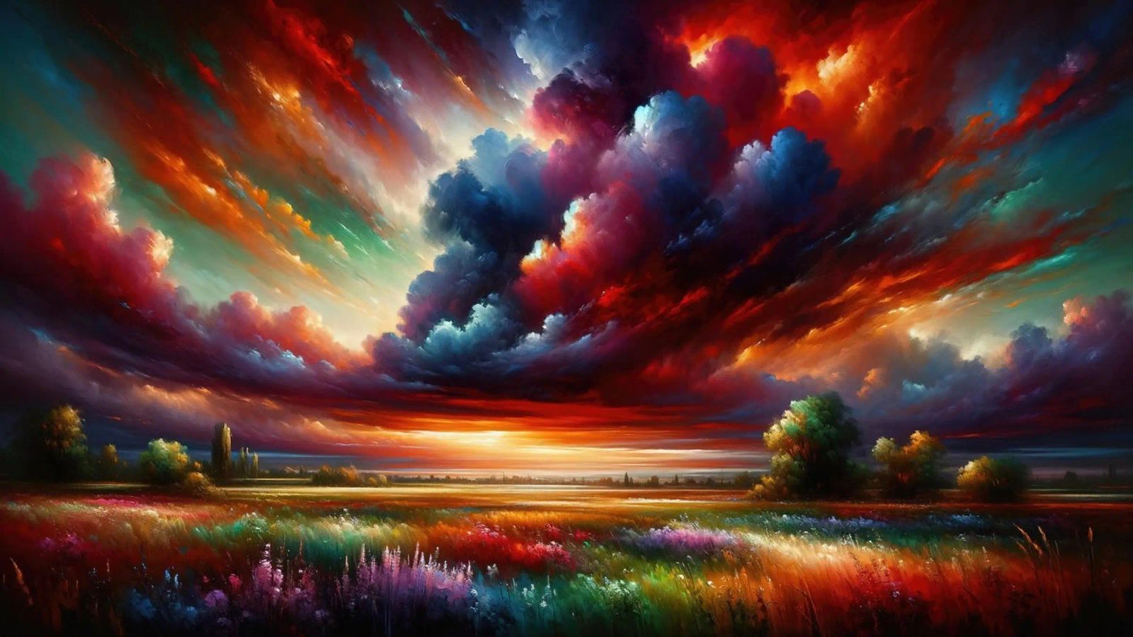 Acuarela Paisaje colorido poster de Chromatic Fusion Studio