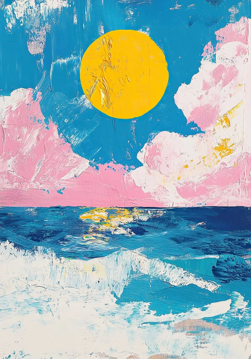 Mare Sole Onde carta hahnemühle da Nikis Art Studio