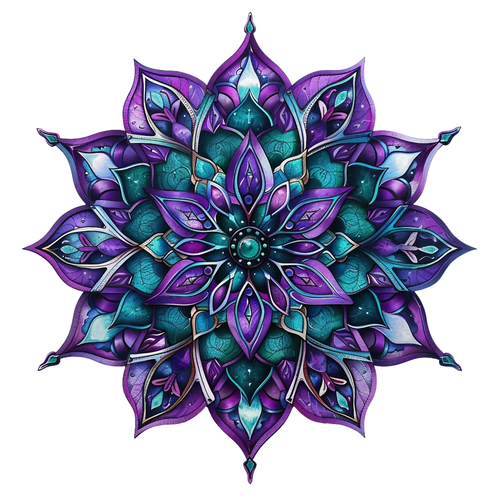 Purple Mandala alu-dibond by Spiritual Touch