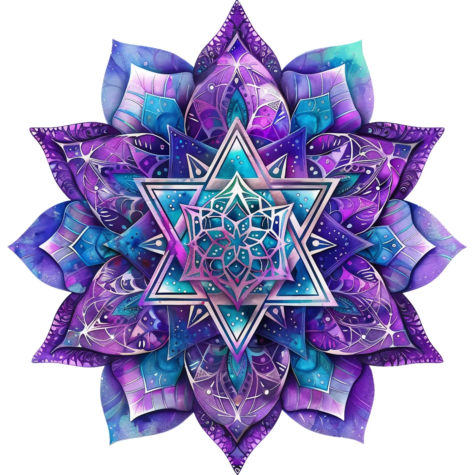 Purple Mandala alu-dibond by Spiritual Touch