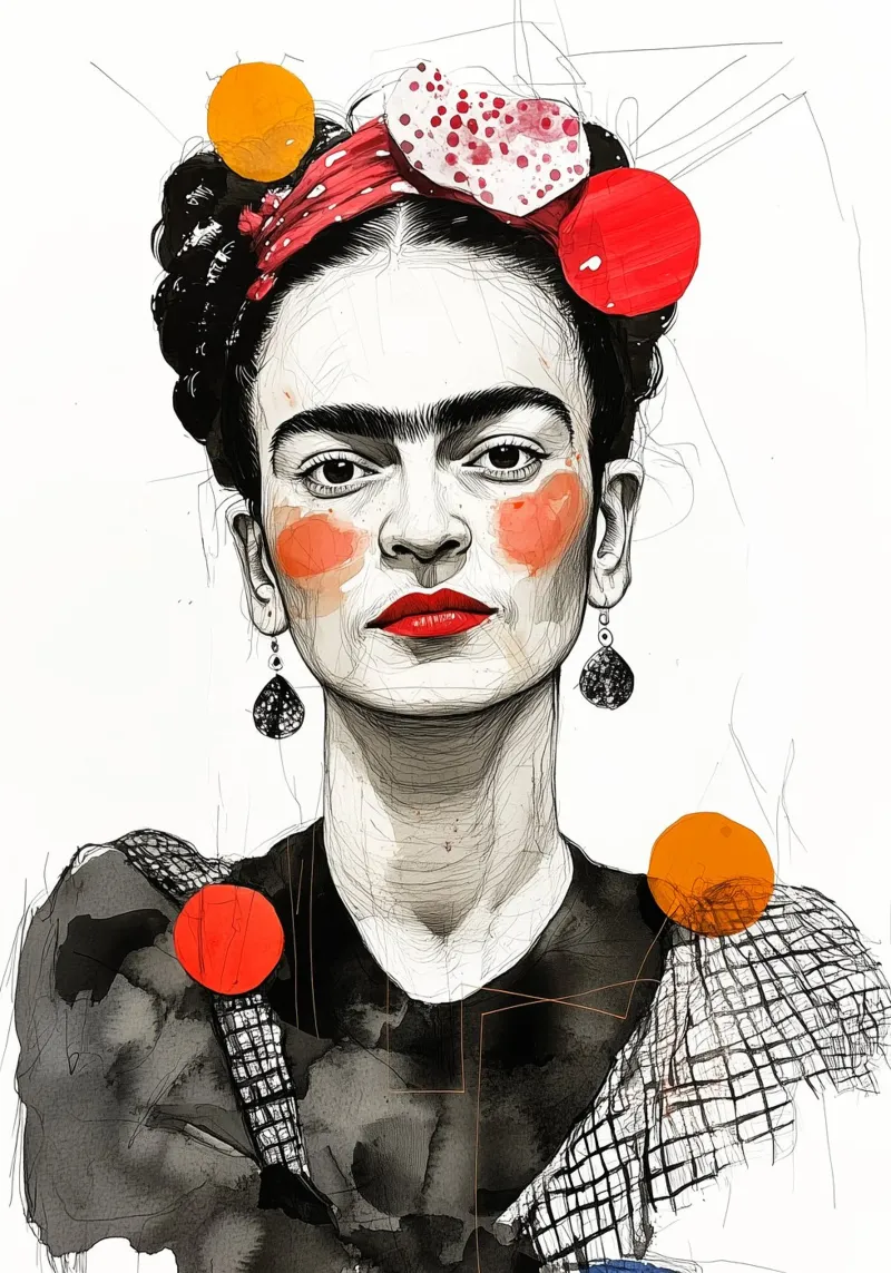 Frida portrait forex plate by Justyna Jaszke JBJart