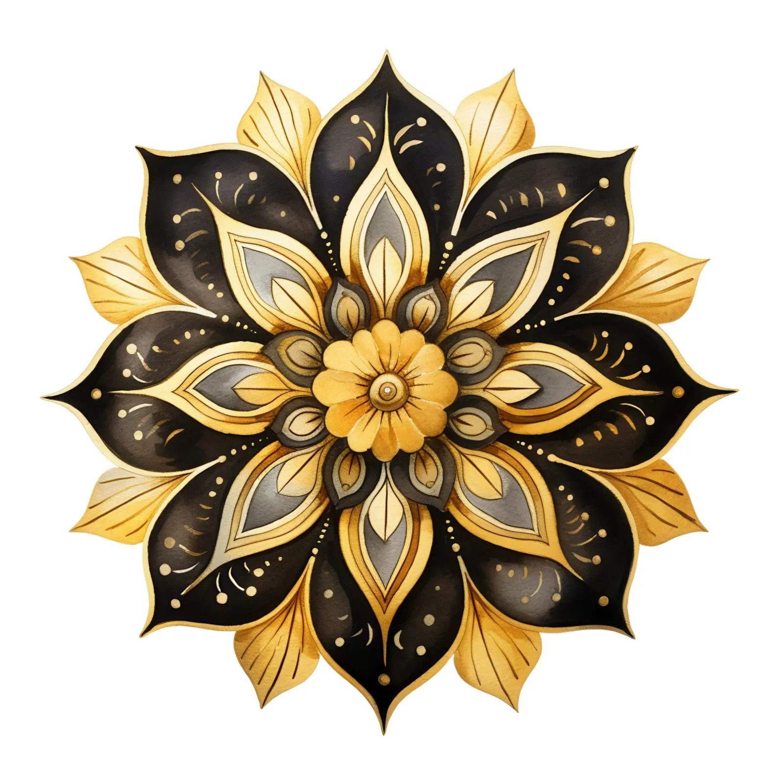 Mandala nero e oro pellicola backlit da Spiritual Touch