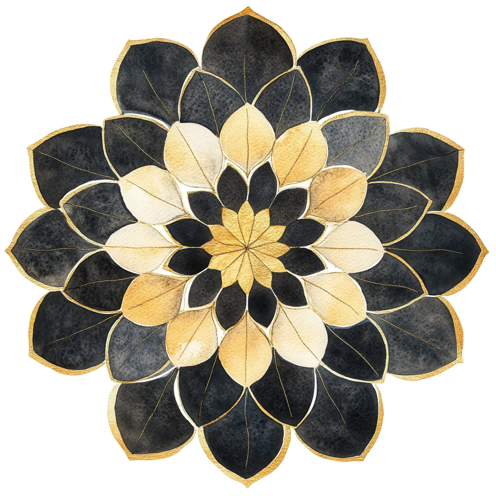 Mandala nero e oro pellicola backlit da Spiritual Touch
