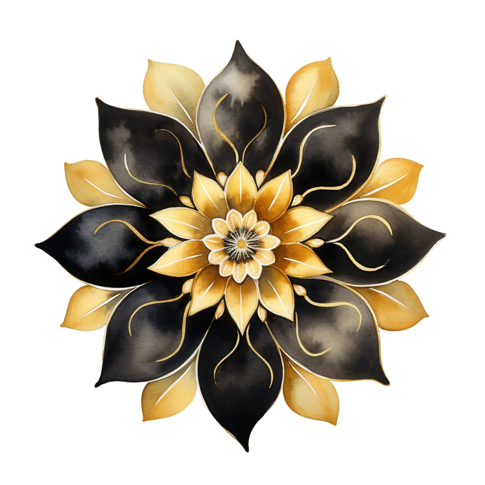 Mandala nero e oro carta hahnemühle da Spiritual Touch