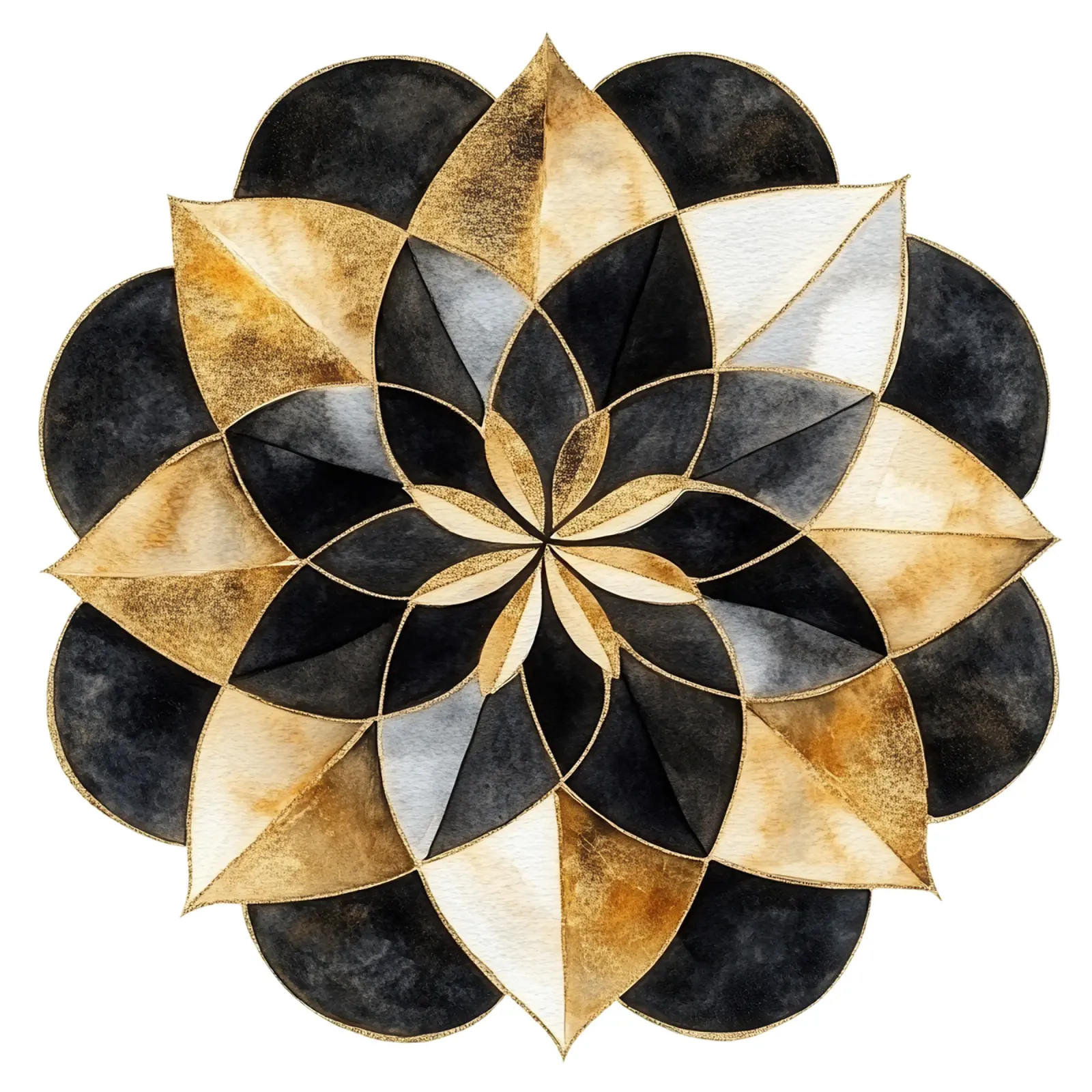Mandala nero e oro pellicola backlit da Spiritual Touch